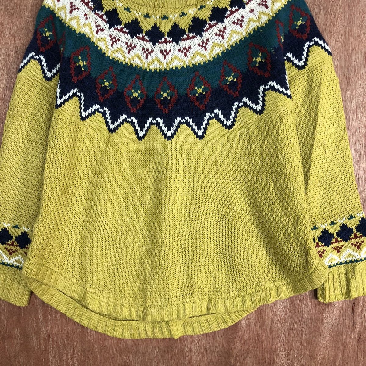 Japanese Brand Iniey Japan Navajo Mustard Knitwear #c867 Size US M / EU 48-50 / 2 - 8 Thumbnail