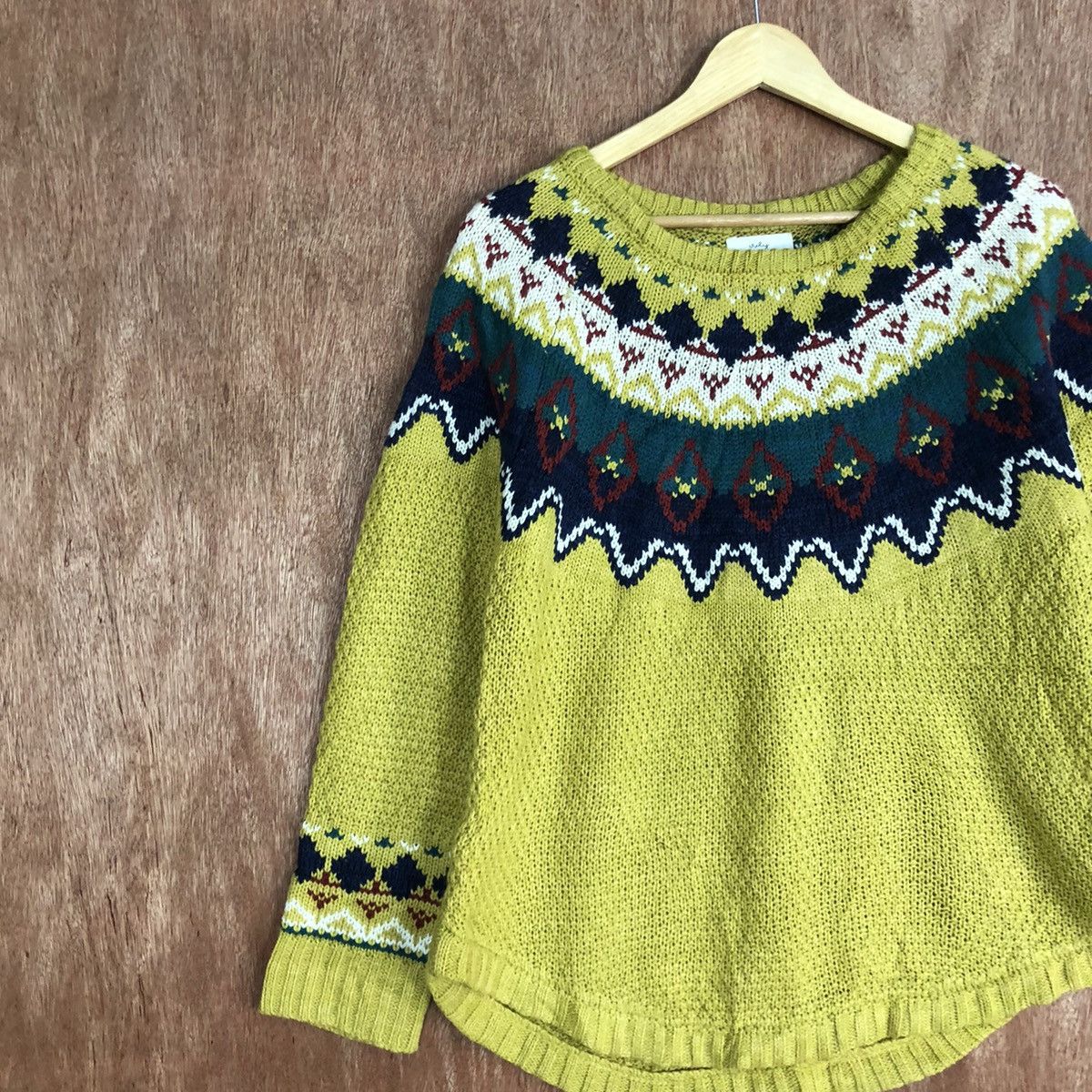 Japanese Brand Iniey Japan Navajo Mustard Knitwear #c867 Size US M / EU 48-50 / 2 - 7 Thumbnail