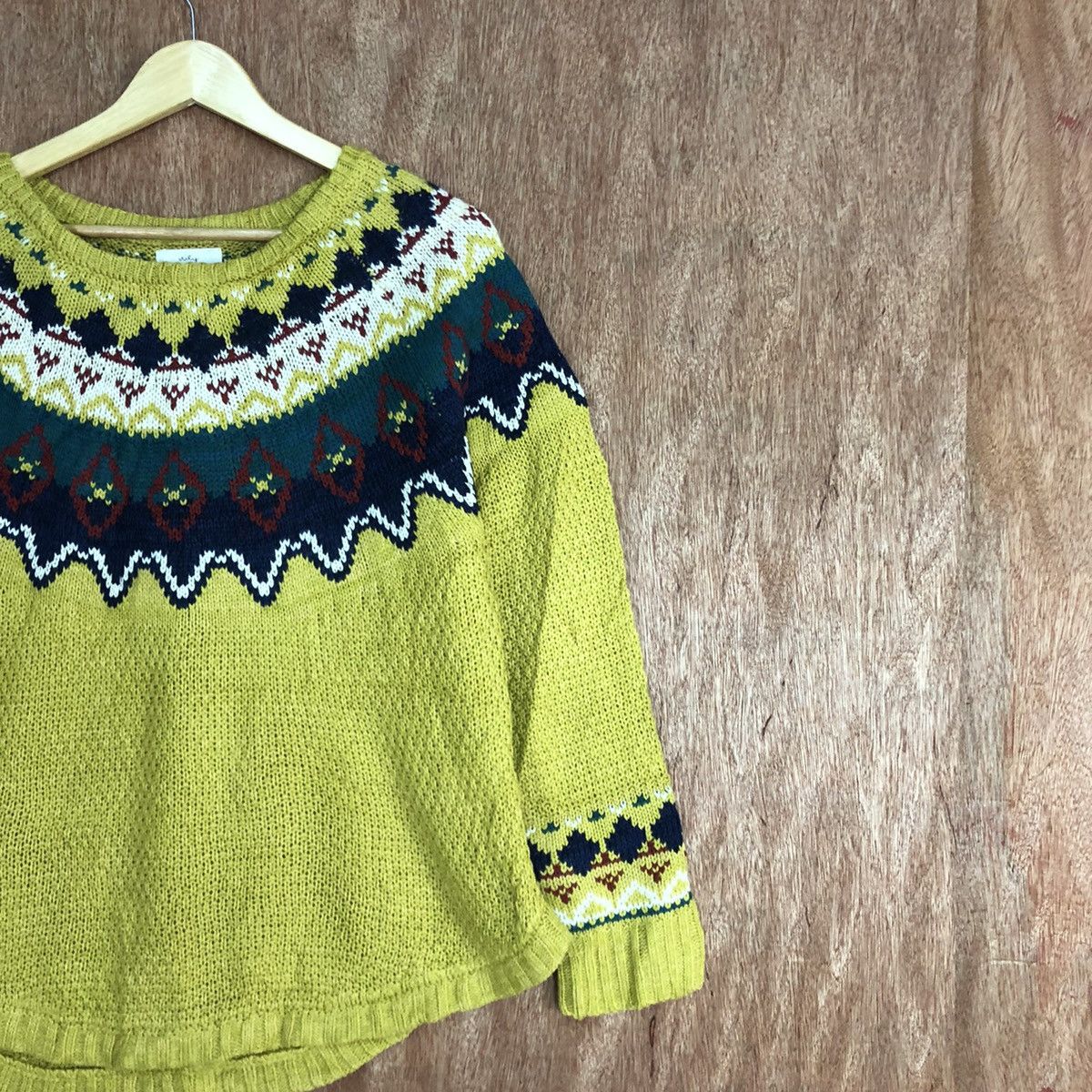 Japanese Brand Iniey Japan Navajo Mustard Knitwear #c867 Size US M / EU 48-50 / 2 - 5 Thumbnail