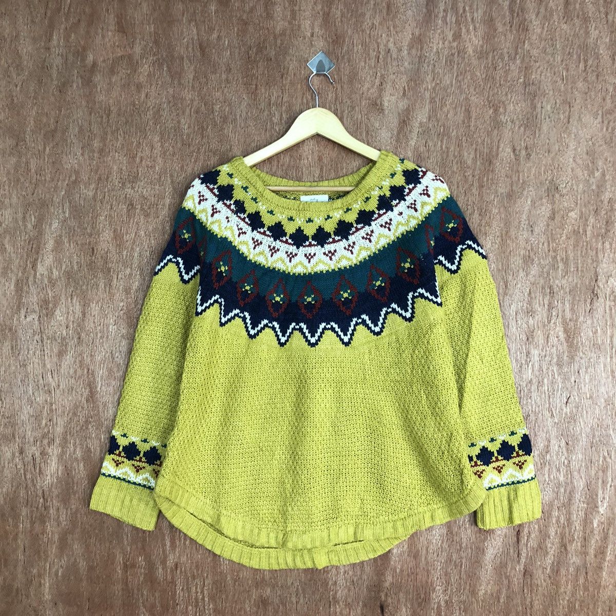 Japanese Brand Iniey Japan Navajo Mustard Knitwear #c867 Size US M / EU 48-50 / 2 - 3 Thumbnail