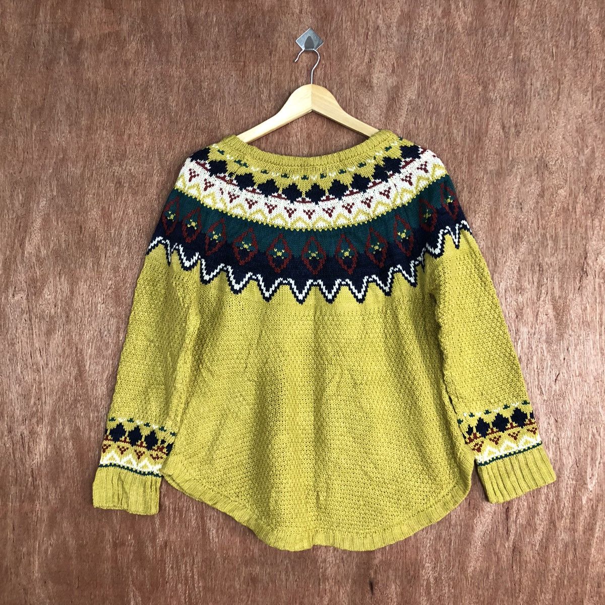 Japanese Brand Iniey Japan Navajo Mustard Knitwear #c867 Size US M / EU 48-50 / 2 - 11 Thumbnail