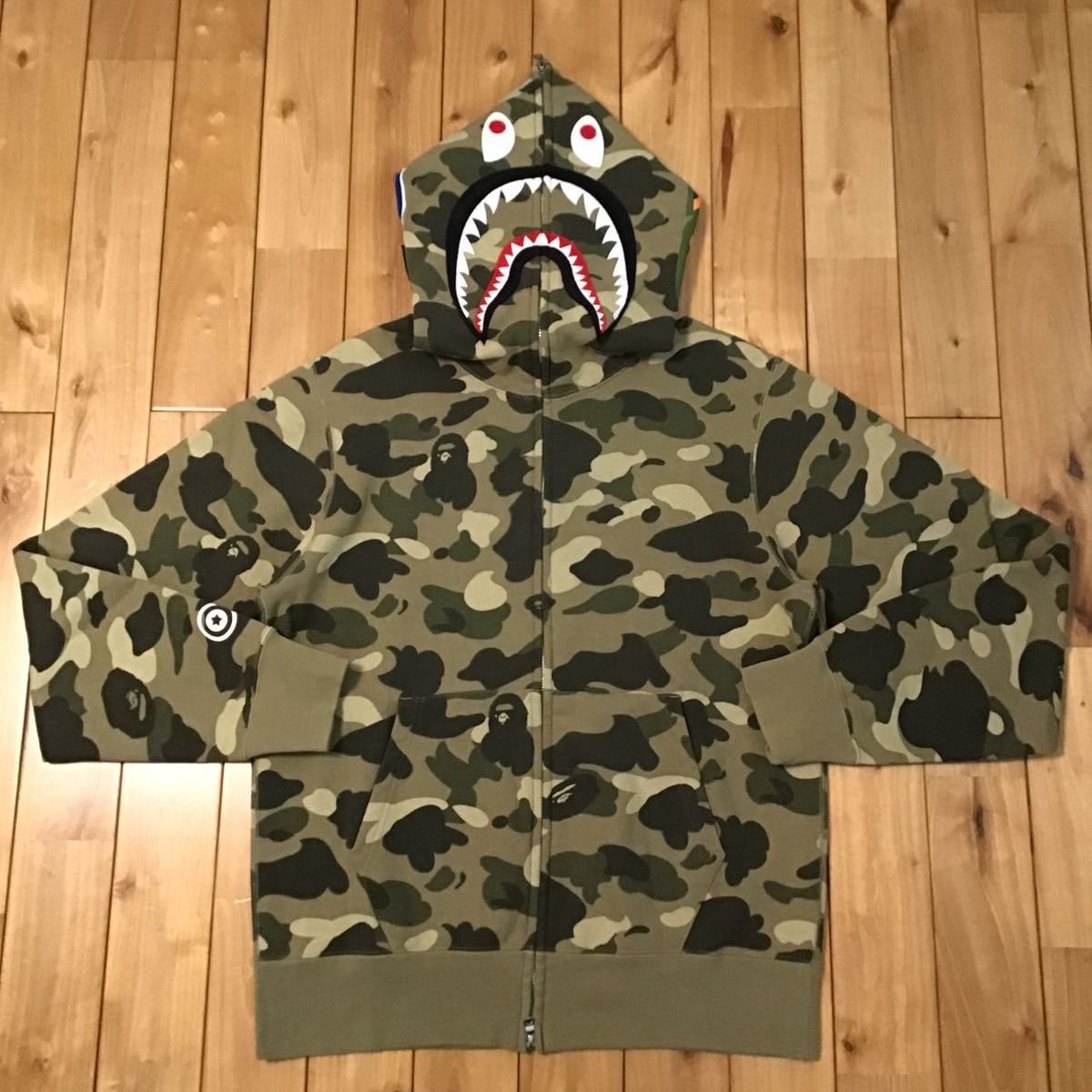Bape BAPE beige camo Shark full zip hoodie Size US L / EU 52-54 / 3 - 1 Thumbnail
