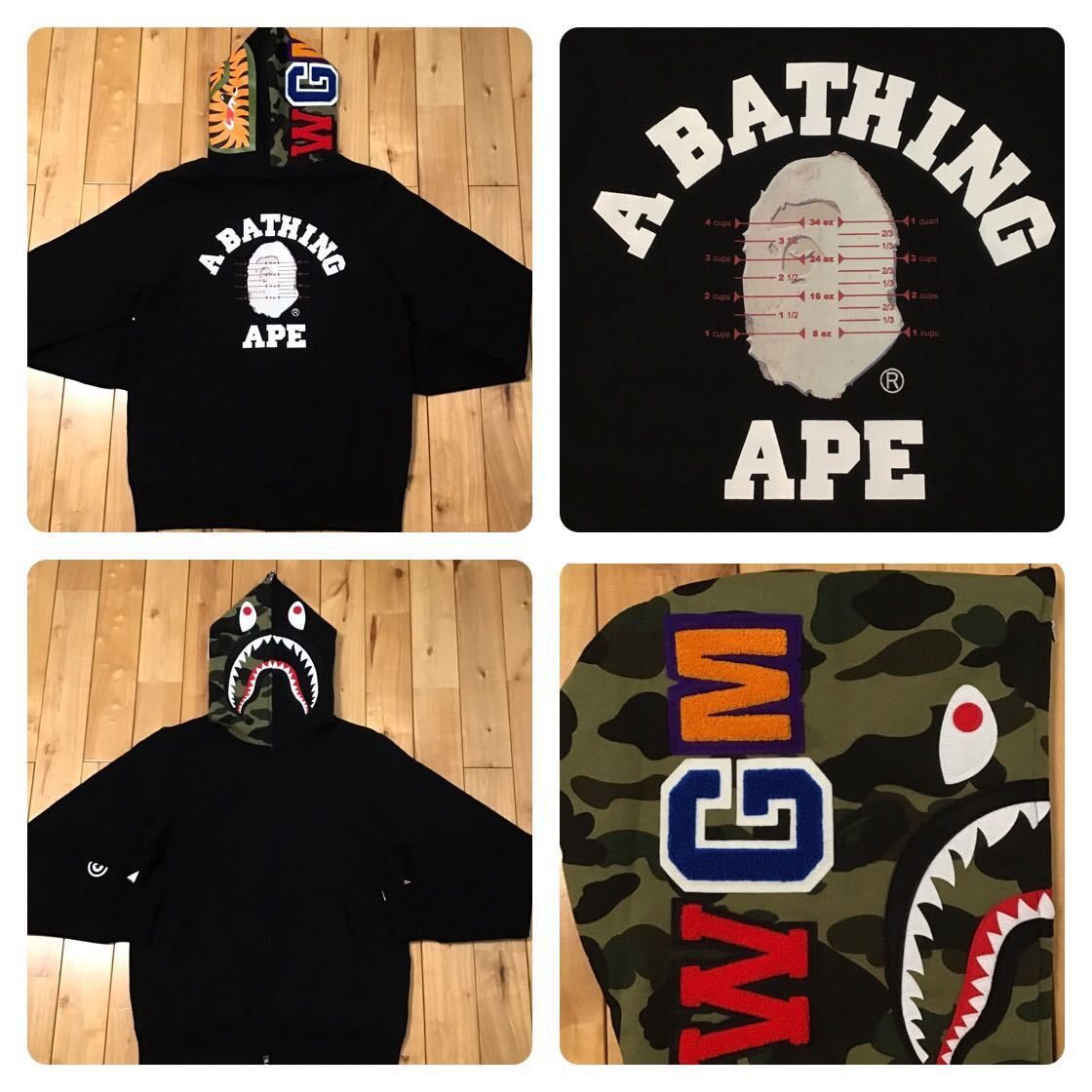 image of Bape × Pusha-T Shark Full Zip Hoodie A Bathing Ape in Black, Men's (Size Medium)
