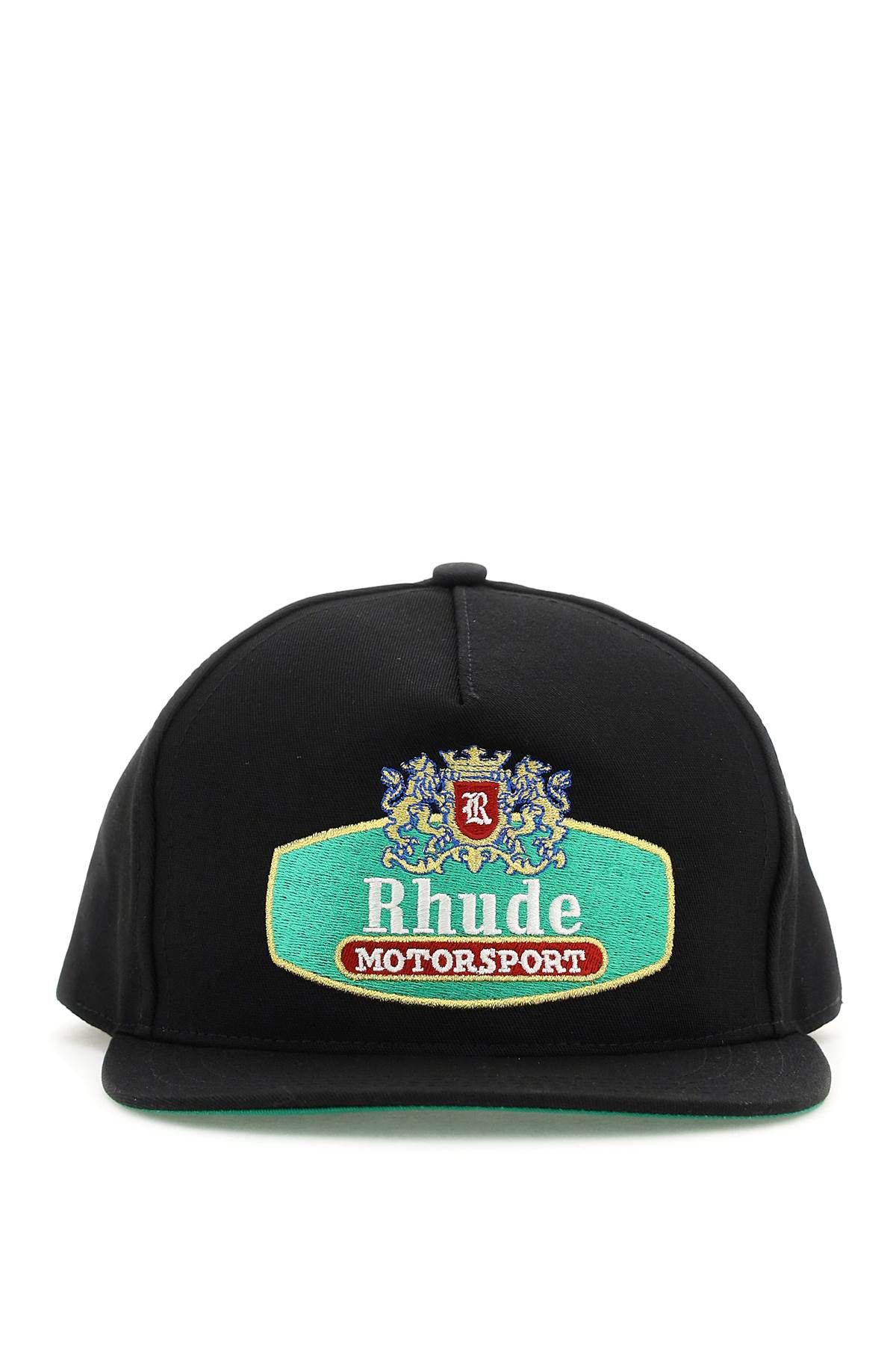 image of Rhude 'racing Crest' Baseball Hat in Black, Men's