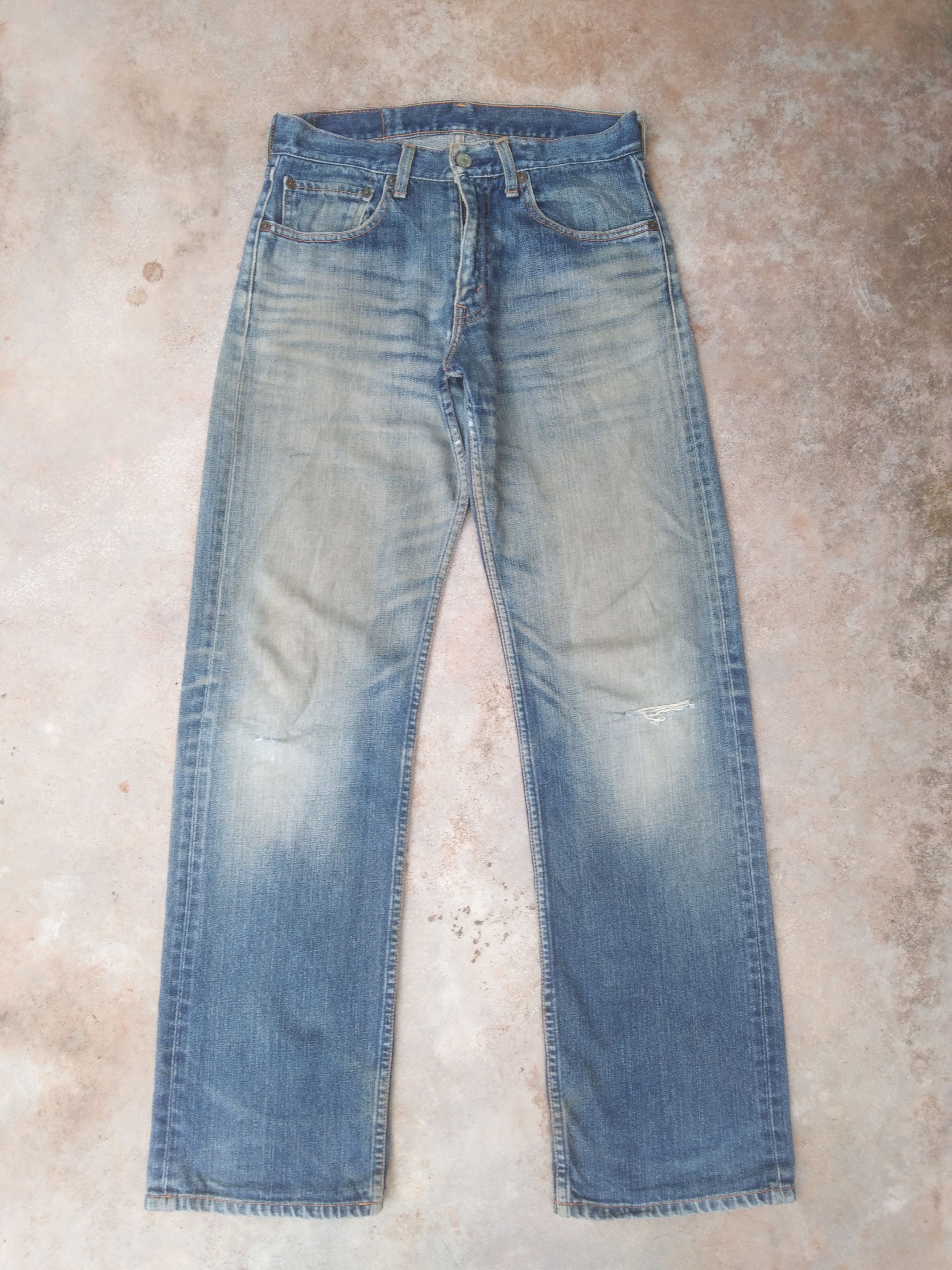 image of Vintage Levi's Jeans 534 Rusty Wash Distressed Denim 30X32 in Blue Distressed, Men's
