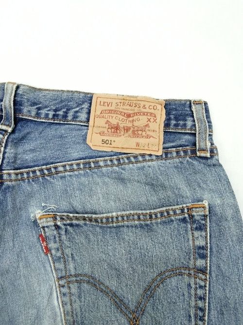Levi's × Vintage Vintage Levis 501 Straight Leg Distressed Jeans 32x34 Size US 32 / EU 48 - 4 Thumbnail