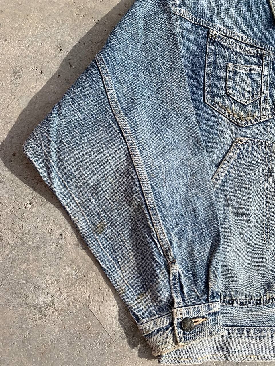 Japanese Brand Fittz Multipocket Stone Washed Denim Jacket Light Distressed Size US M / EU 48-50 / 2 - 5 Thumbnail