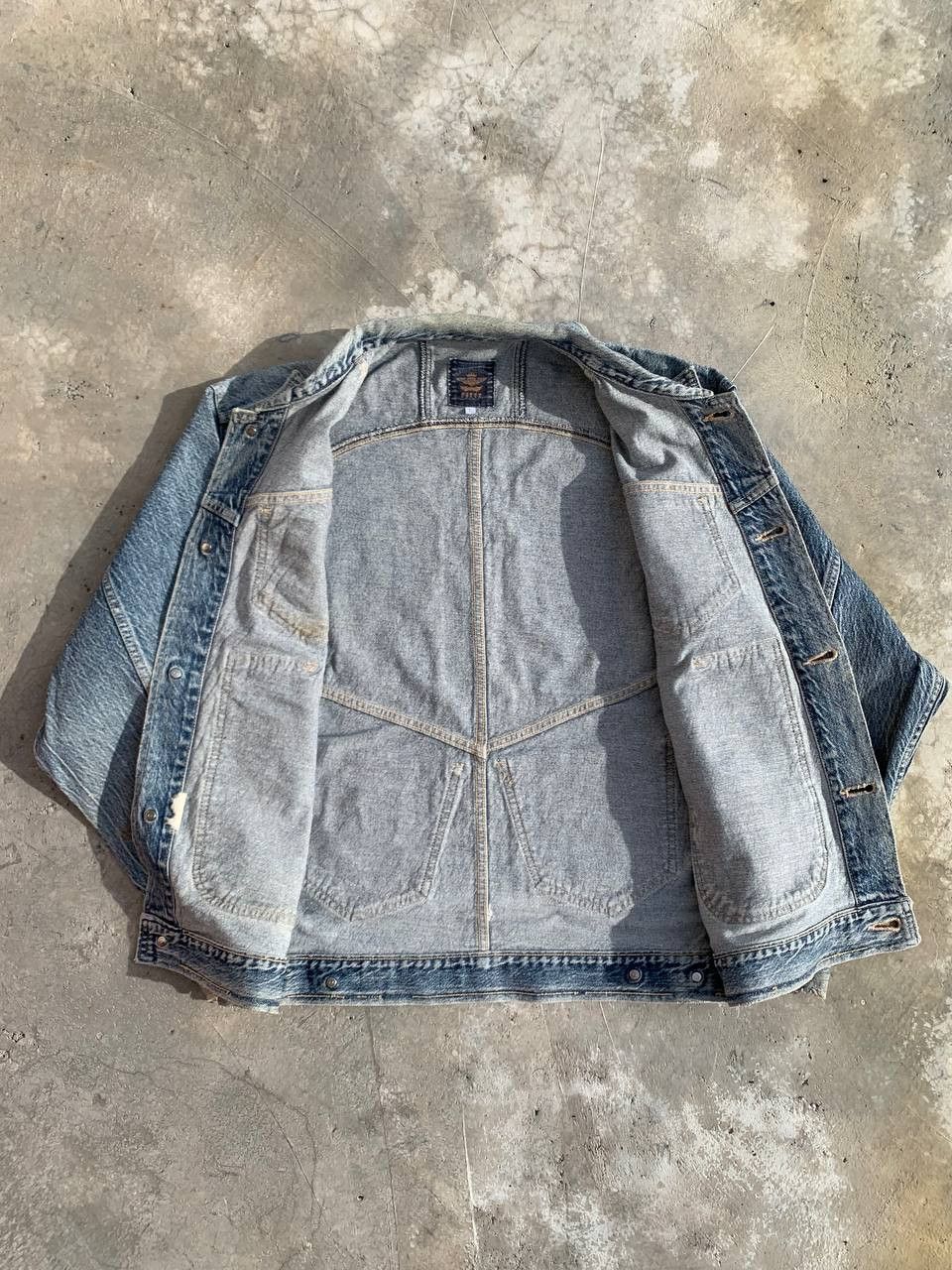 Japanese Brand Fittz Multipocket Stone Washed Denim Jacket Light Distressed Size US M / EU 48-50 / 2 - 14 Thumbnail