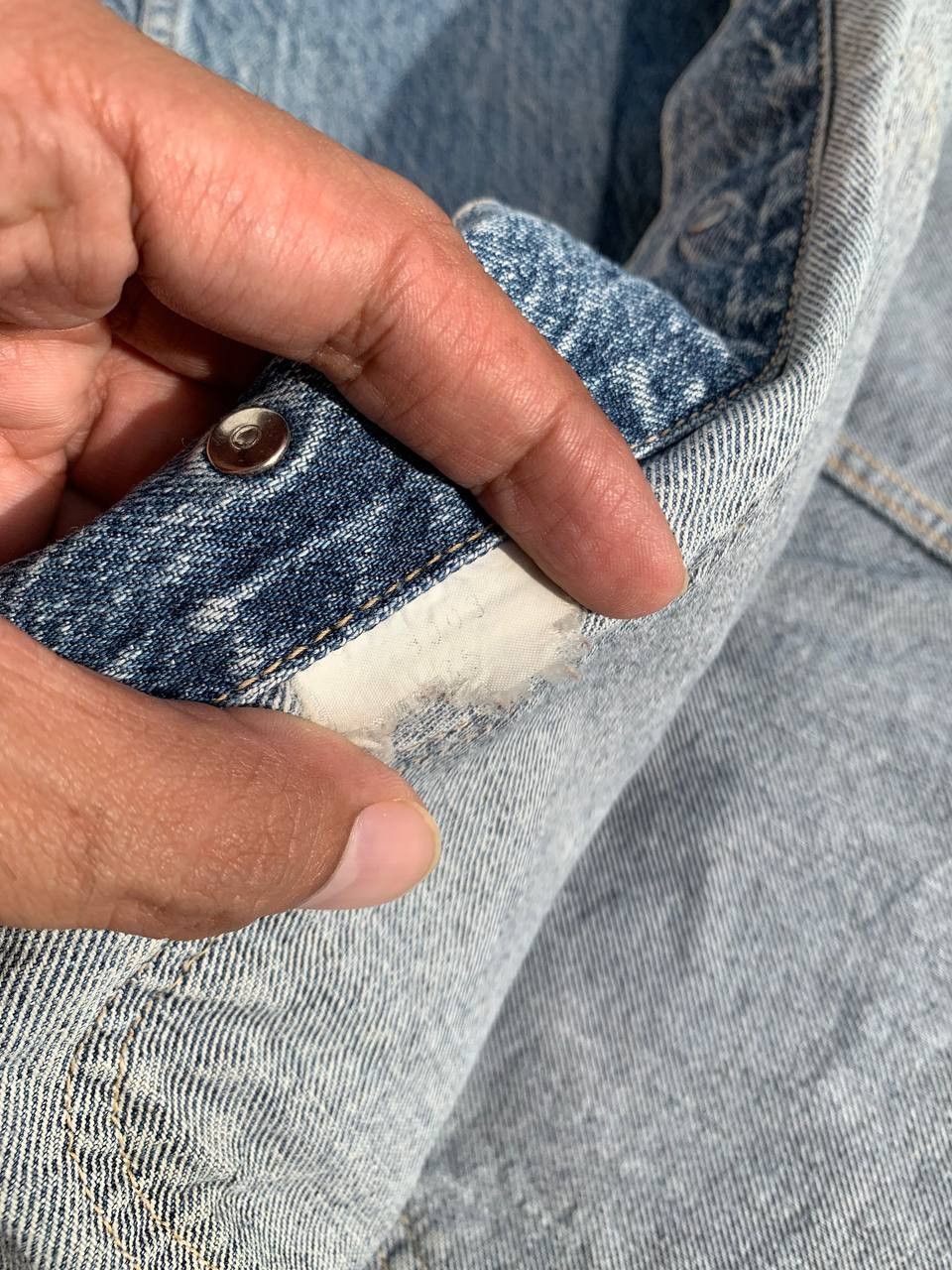 Fittz Multipocket Stone Washed Denim Jacket Light Distressed