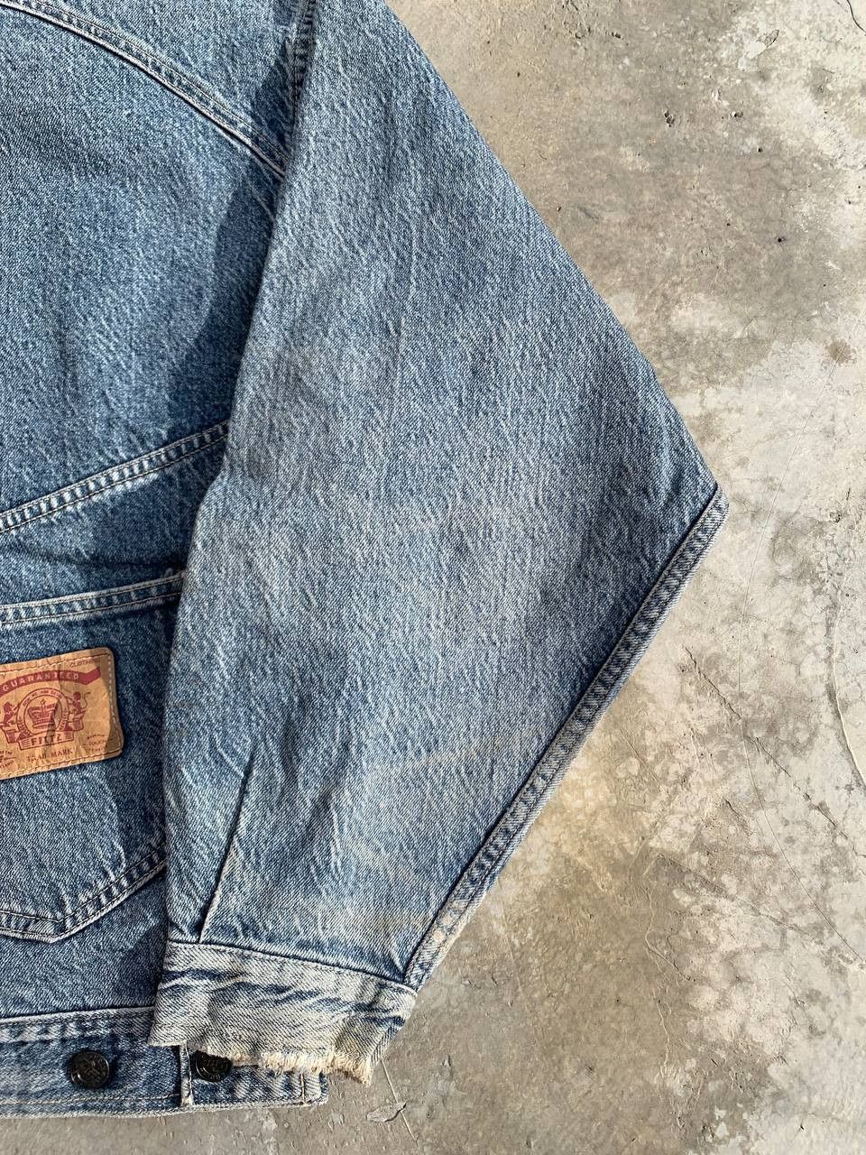 Japanese Brand Fittz Multipocket Stone Washed Denim Jacket Light Distressed Size US M / EU 48-50 / 2 - 8 Thumbnail
