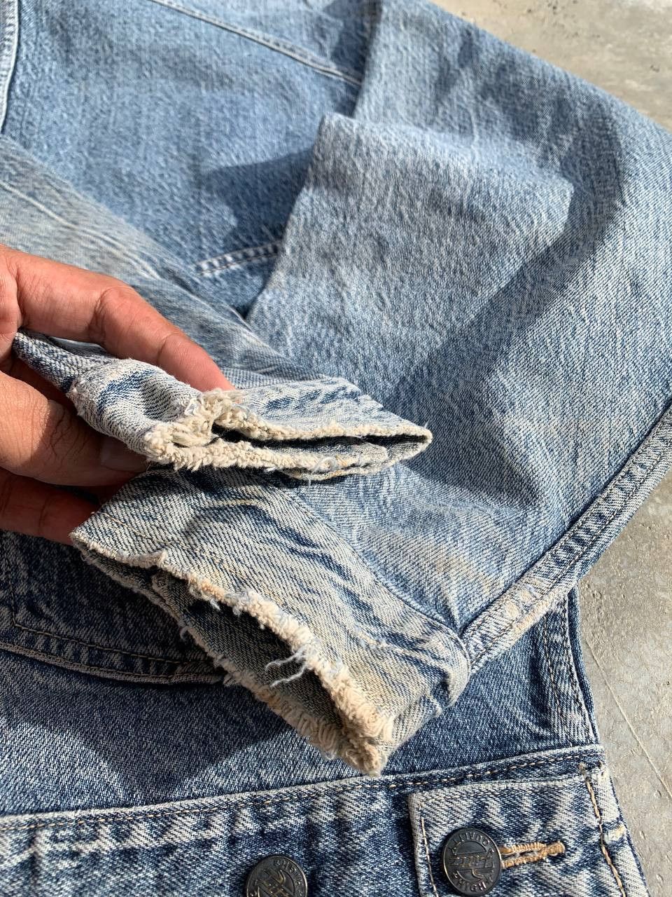 Japanese Brand Fittz Multipocket Stone Washed Denim Jacket Light Distressed Size US M / EU 48-50 / 2 - 13 Thumbnail