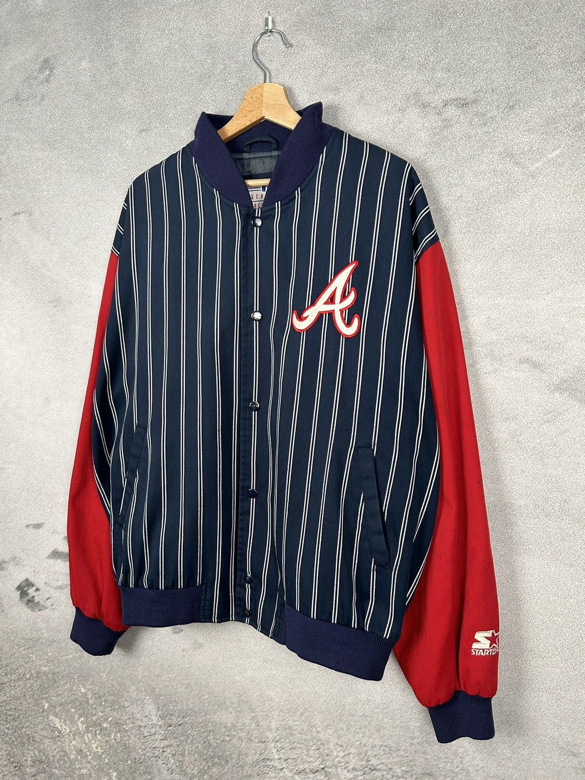 MLB Vintage 90s Atlanta Bravers Starter MLB Varsity Jacket Size US L / EU 52-54 / 3 - 3 Thumbnail