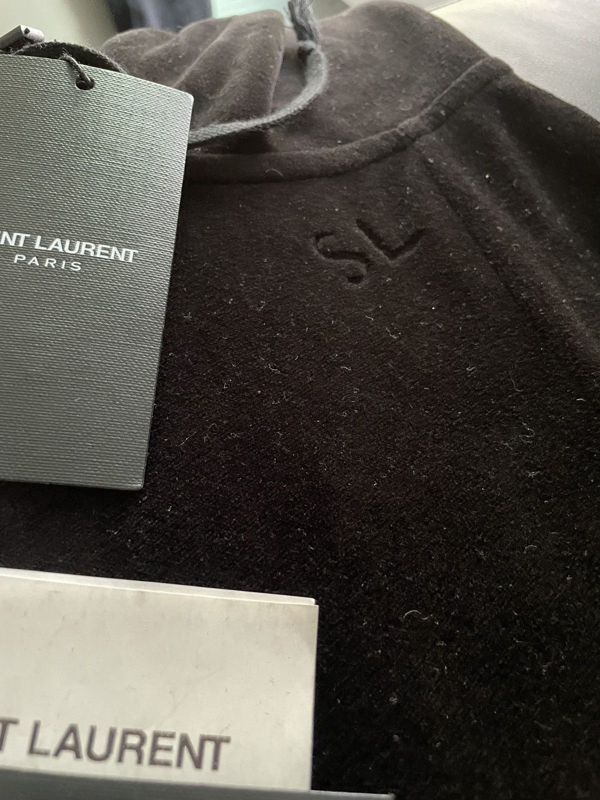 Hedi Slimane × Saint Laurent Paris × Yves Saint Laurent Rare Limited Edition Runway Velvet Hoodie Ripped Distressed Size US M / EU 48-50 / 2 - 16 Thumbnail