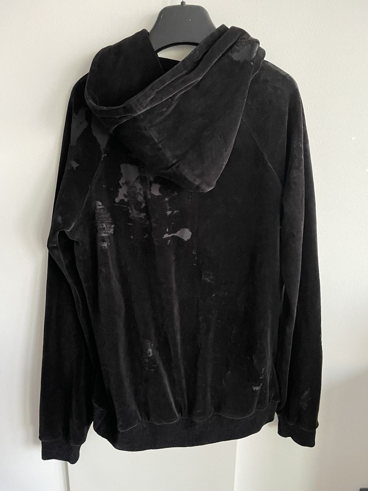 Hedi Slimane × Saint Laurent Paris × Yves Saint Laurent Rare Limited Edition Runway Velvet Hoodie Ripped Distressed Size US M / EU 48-50 / 2 - 2 Thumbnail