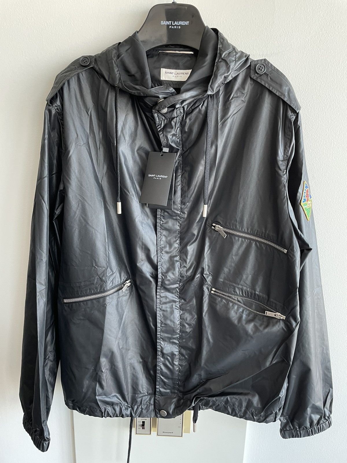 Saint Laurent Paris $2,000 Value Super Runway Lightning Bolt Windbreaker  Jacket | Grailed