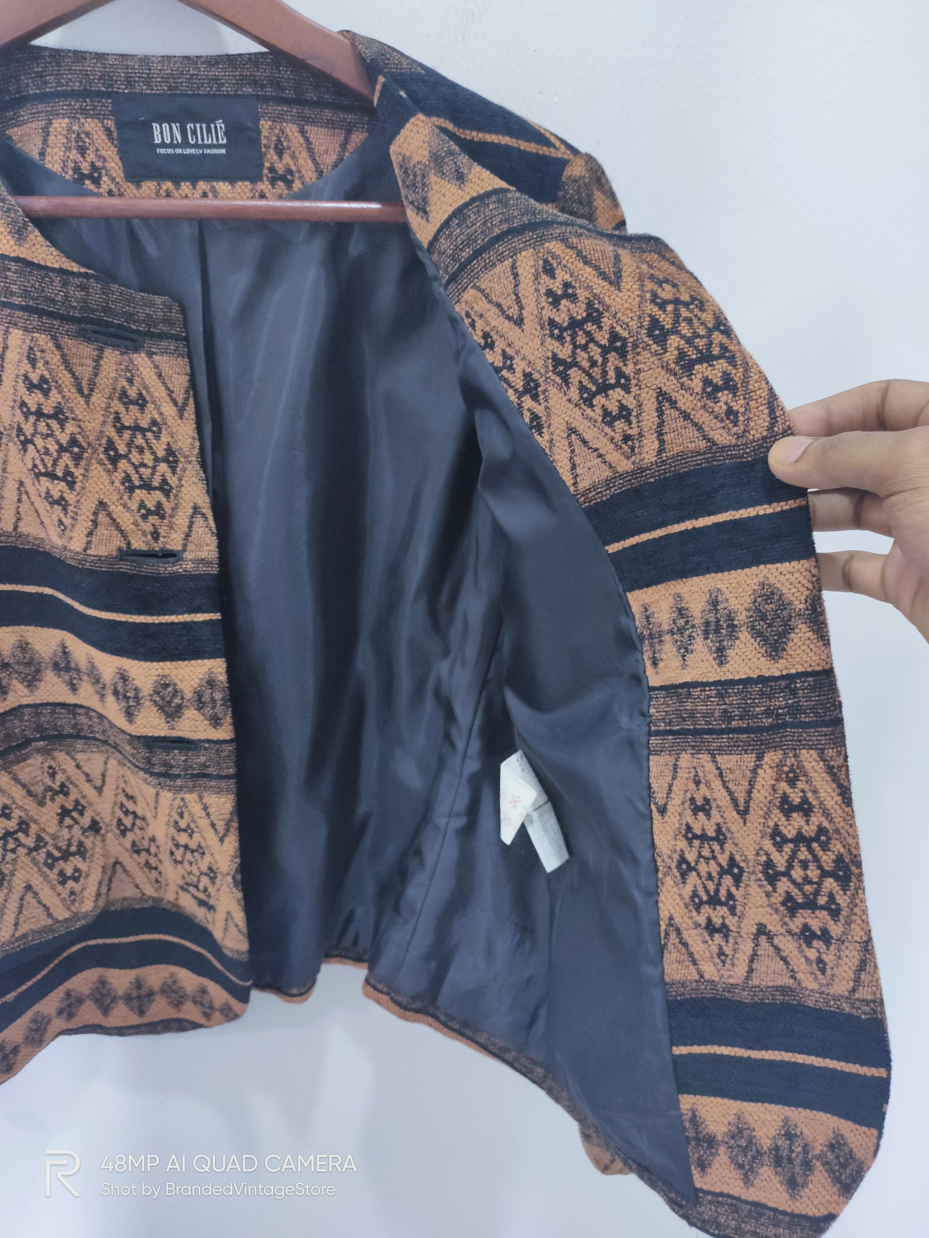 Japanese Brand Rare BON CILIE Traditional Handcrafted Fair Isle Art Jacket Size M / US 6-8 / IT 42-44 - 11 Thumbnail