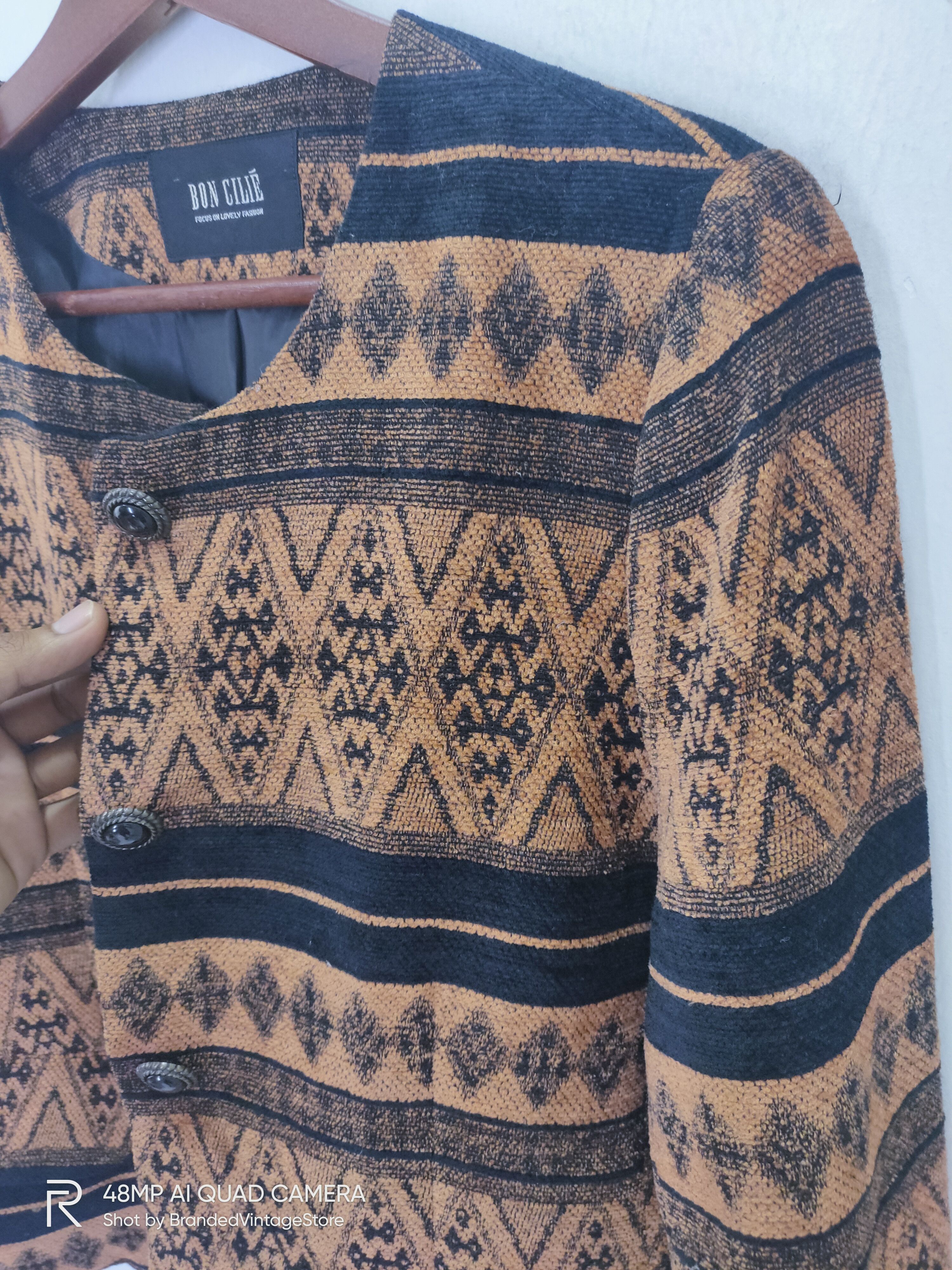 Japanese Brand Rare BON CILIE Traditional Handcrafted Fair Isle Art Jacket Size M / US 6-8 / IT 42-44 - 5 Thumbnail