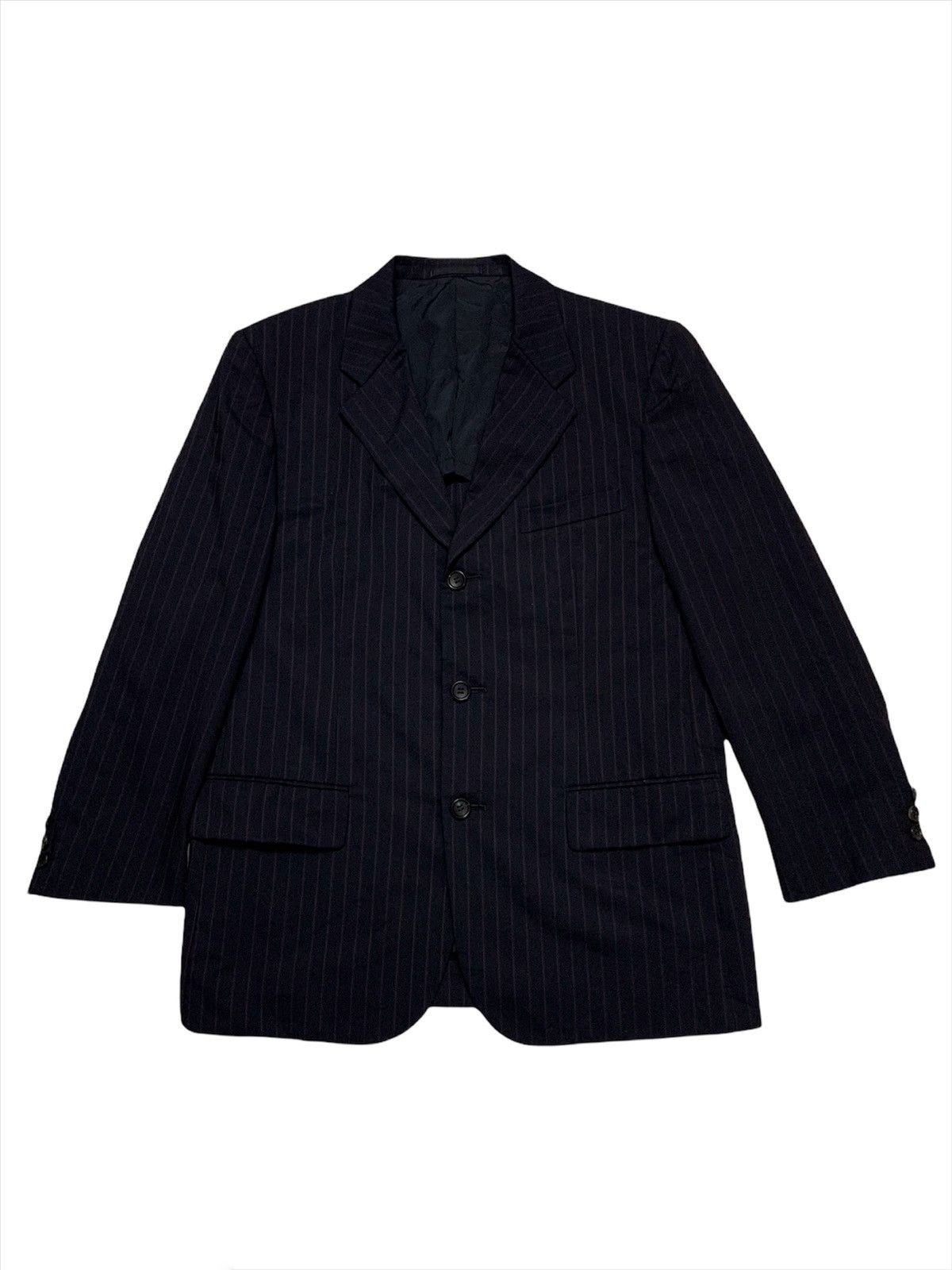Comme des Garcons × Comme des Garcons Homme Plus 🇯🇵Comme Des Garcons Homme AW06 Wool Stripe Jacket Size 40S - 2 Thumbnail