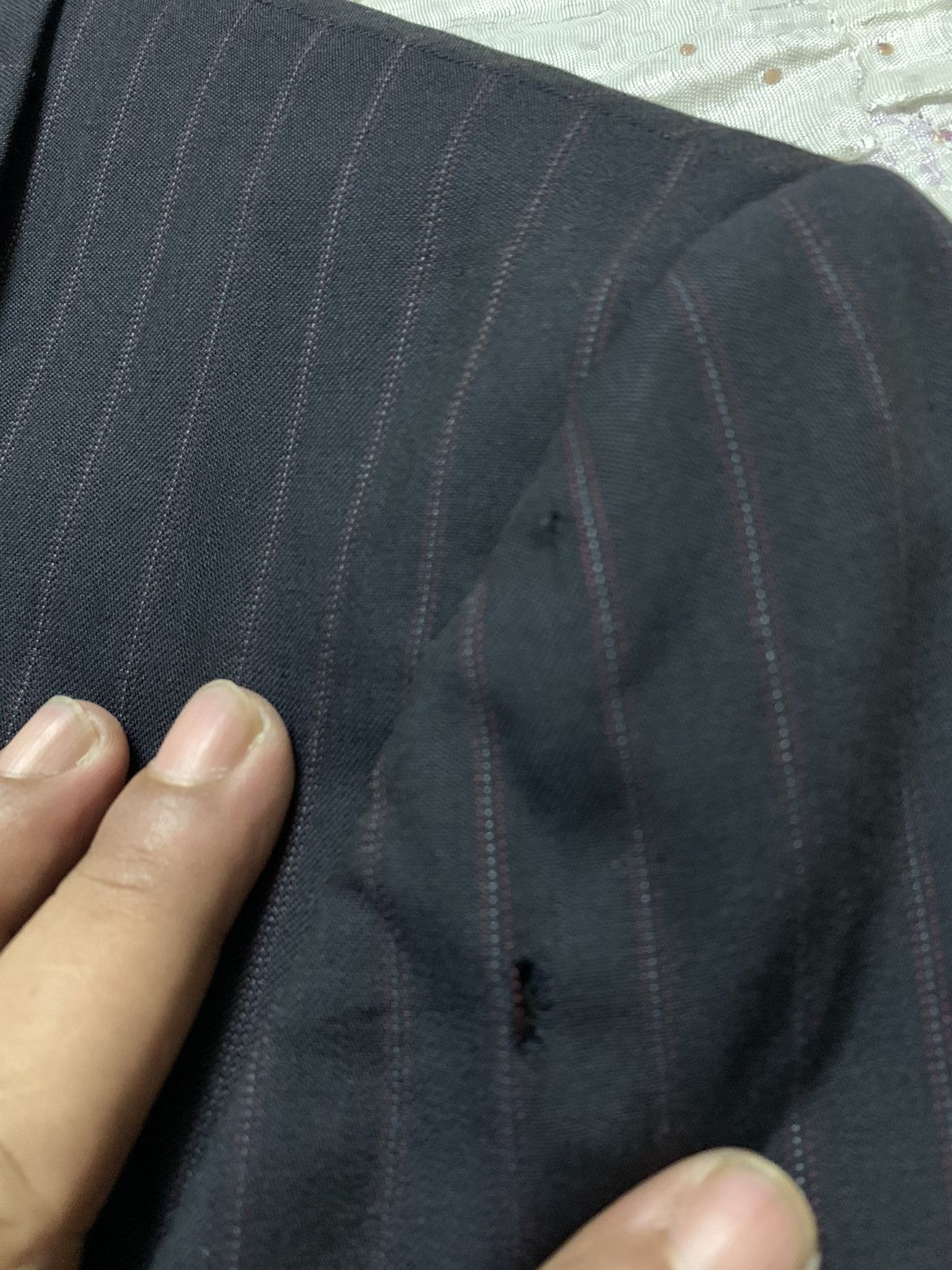 Comme des Garcons × Comme des Garcons Homme Plus 🇯🇵Comme Des Garcons Homme AW06 Wool Stripe Jacket Size 40S - 9 Thumbnail