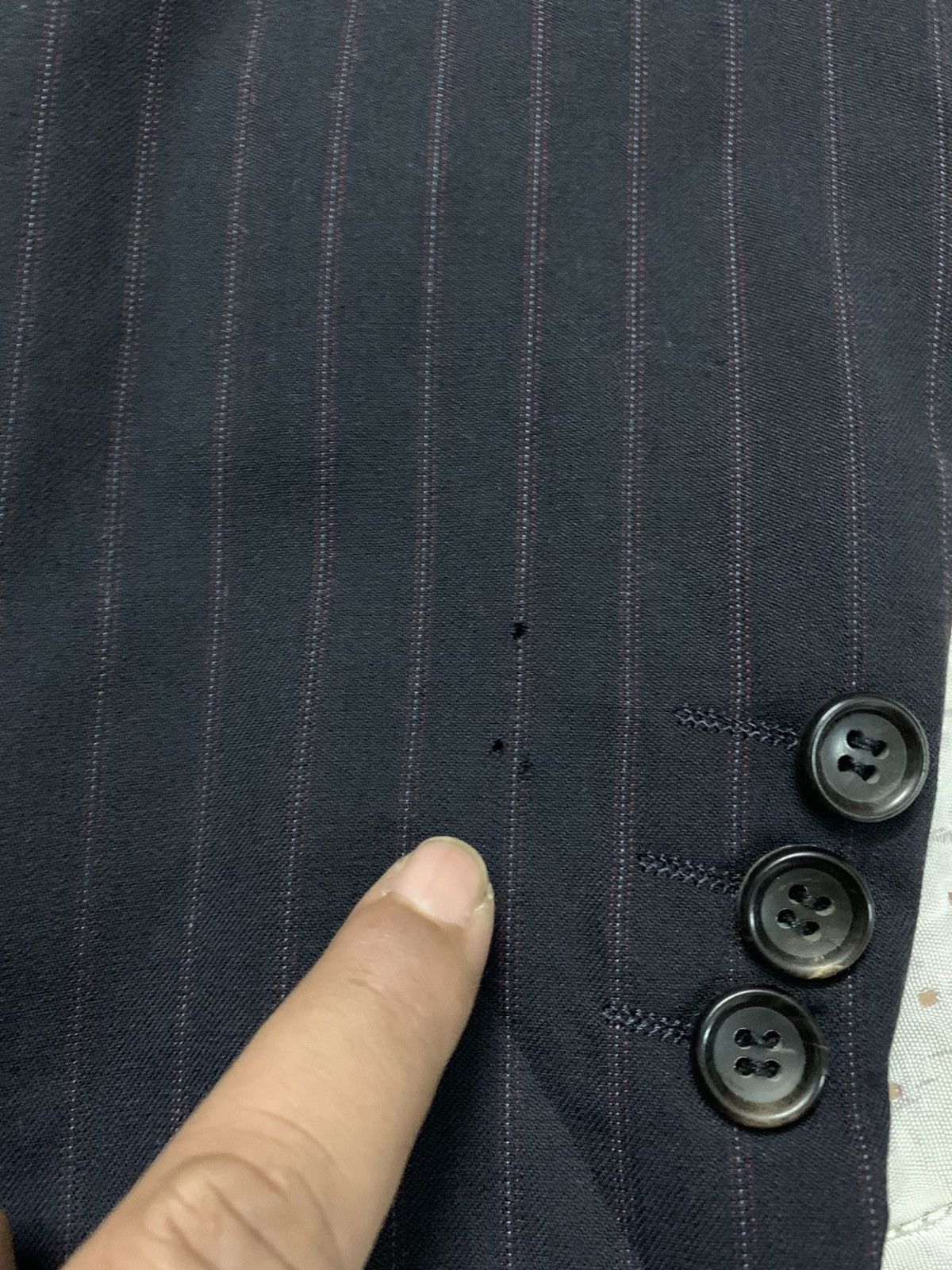 Comme des Garcons × Comme des Garcons Homme Plus 🇯🇵Comme Des Garcons Homme AW06 Wool Stripe Jacket Size 40S - 8 Thumbnail