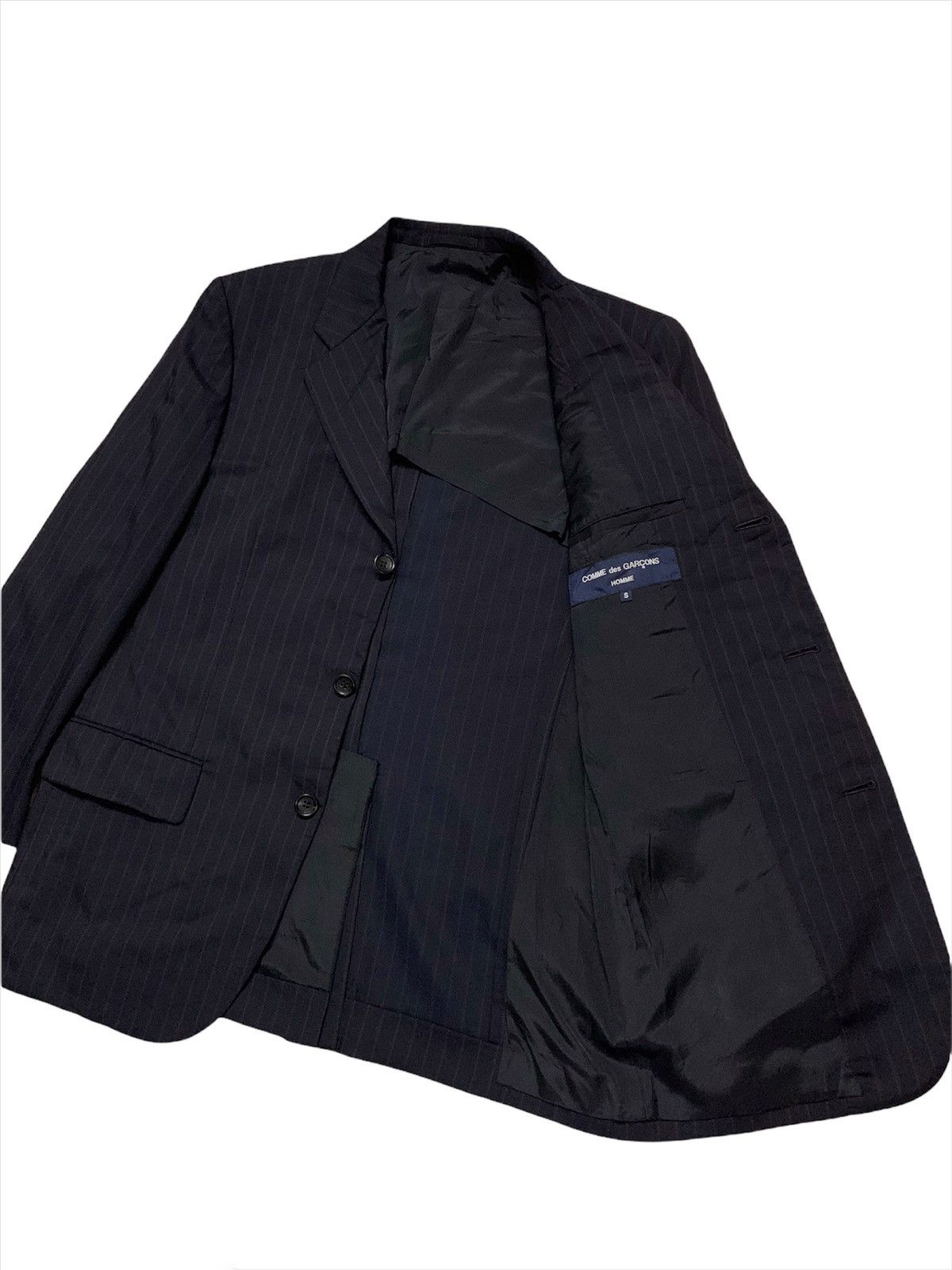 Comme des Garcons × Comme des Garcons Homme Plus 🇯🇵Comme Des Garcons Homme AW06 Wool Stripe Jacket Size 40S - 3 Thumbnail