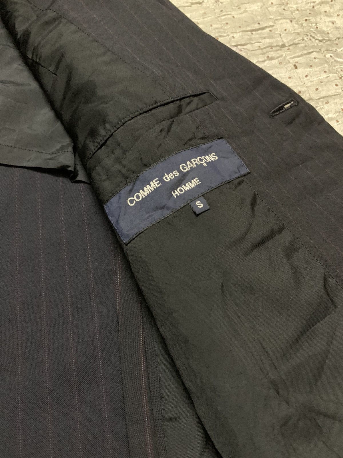 Comme des Garcons × Comme des Garcons Homme Plus 🇯🇵Comme Des Garcons Homme AW06 Wool Stripe Jacket Size 40S - 5 Thumbnail