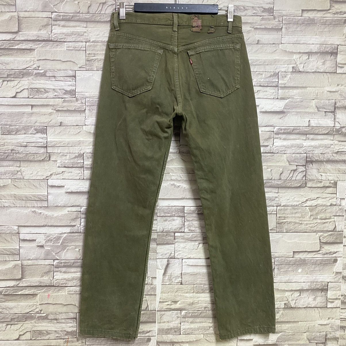 Levi's Vintage 80s Levis 501 Olive Green Faded Jeans 31x28 Size US 31 - 8 Thumbnail