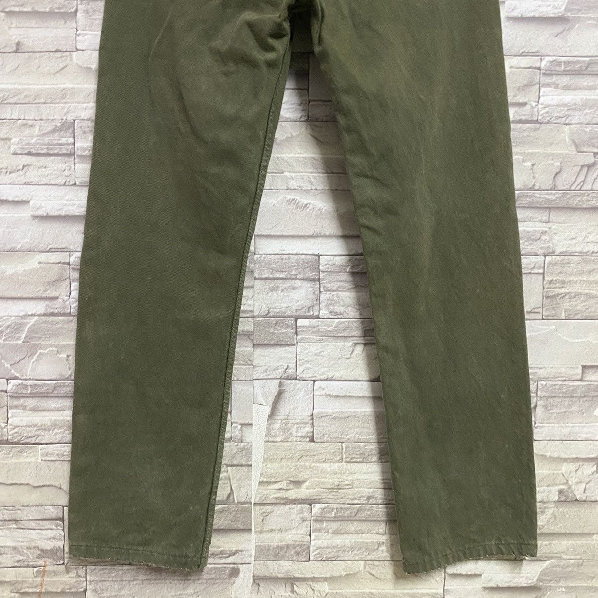 Levi's Vintage 80s Levis 501 Olive Green Faded Jeans 31x28 Size US 31 - 10 Thumbnail