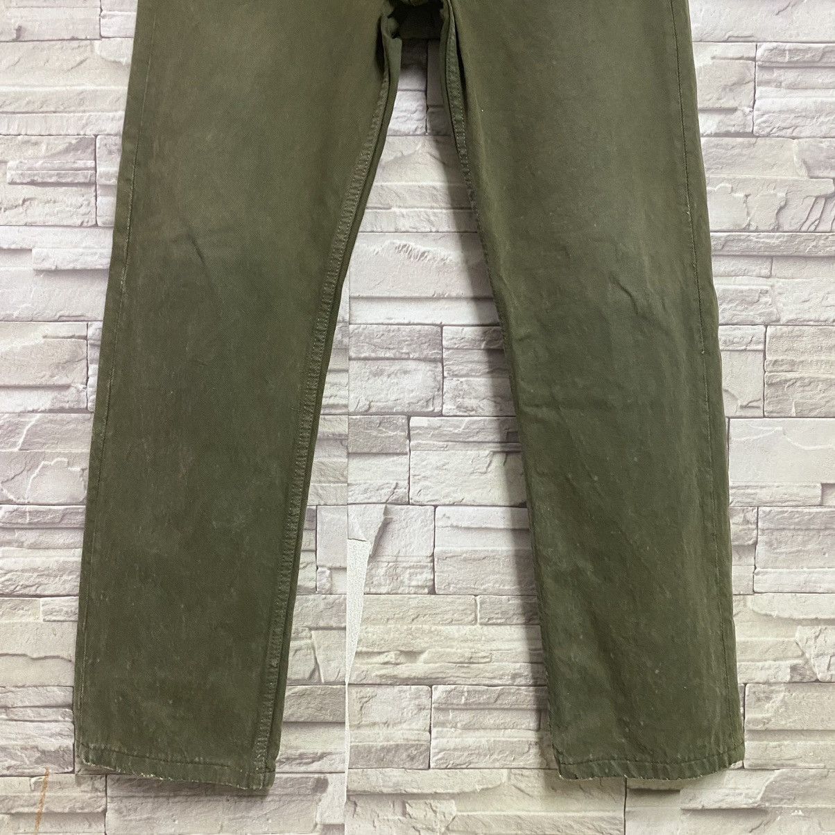 Levi's Vintage 80s Levis 501 Olive Green Faded Jeans 31x28 Size US 31 - 5 Thumbnail