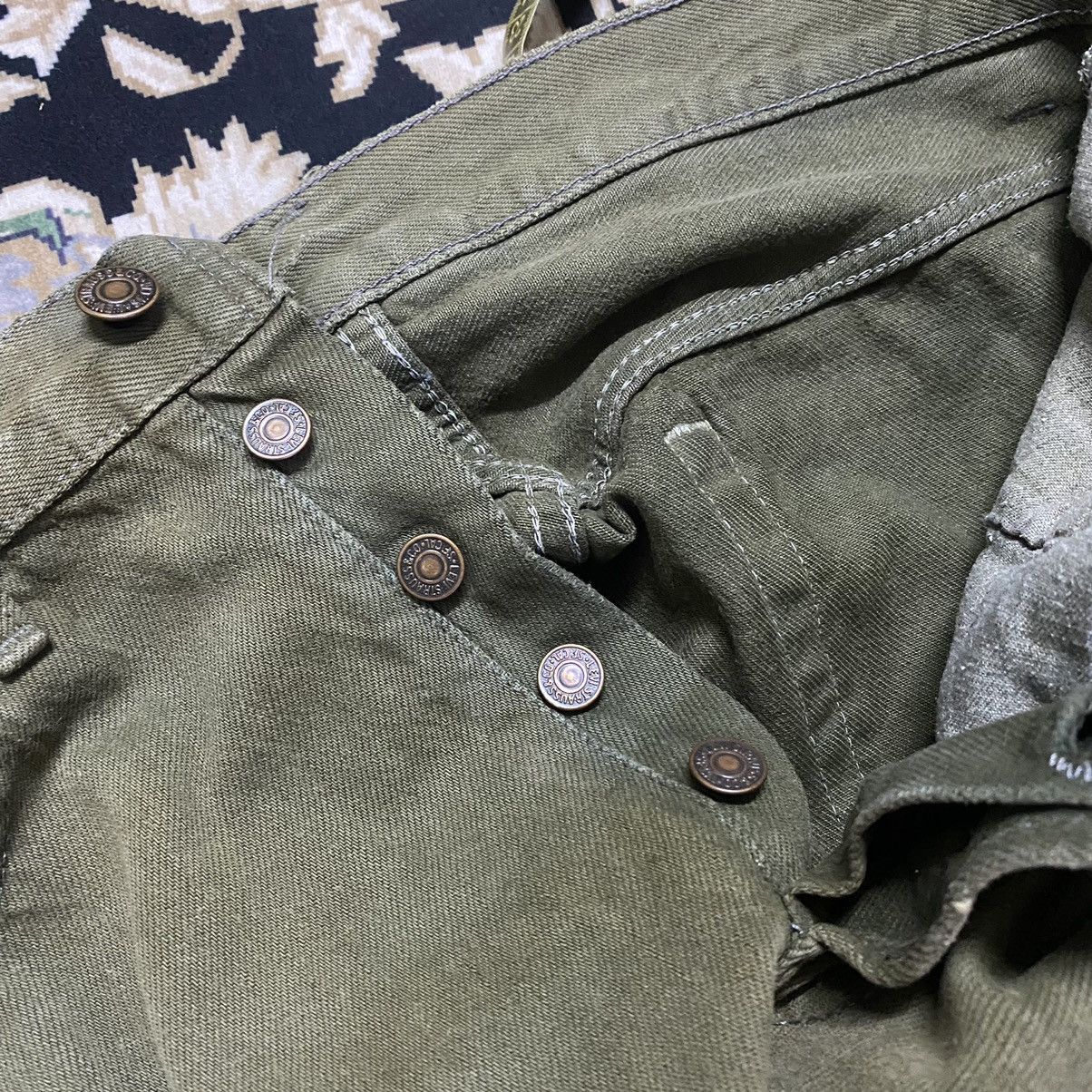 Levi's Vintage 80s Levis 501 Olive Green Faded Jeans 31x28 Size US 31 - 14 Thumbnail