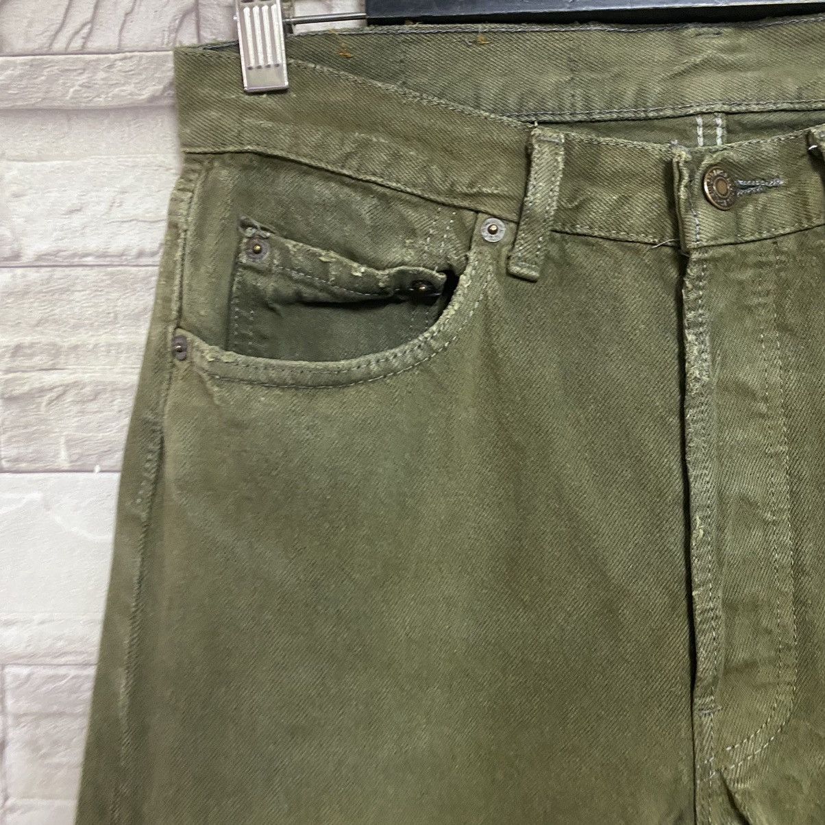 Levi's Vintage 80s Levis 501 Olive Green Faded Jeans 31x28 Size US 31 - 6 Thumbnail