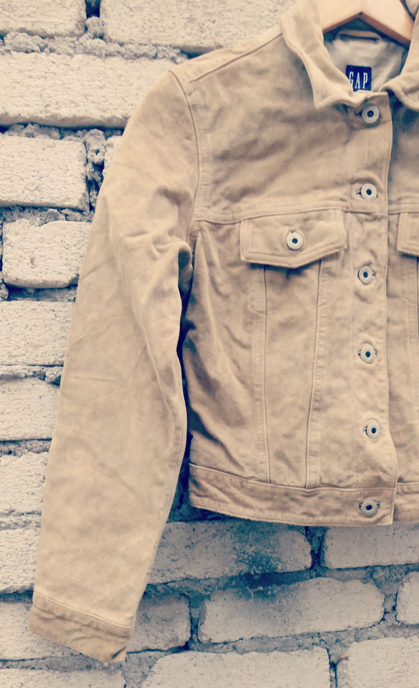 🔥 Vintage Gap Suede Leather Trucker jacket