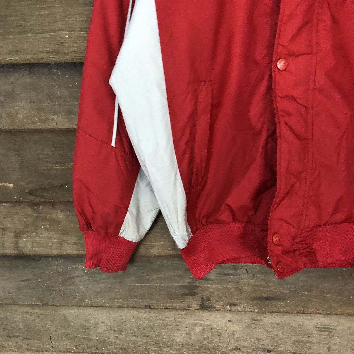 Asics × Japanese Brand × Vintage Asics Red baseball japan team vintage sweater Jacket #5703 Size US M / EU 48-50 / 2 - 4 Thumbnail