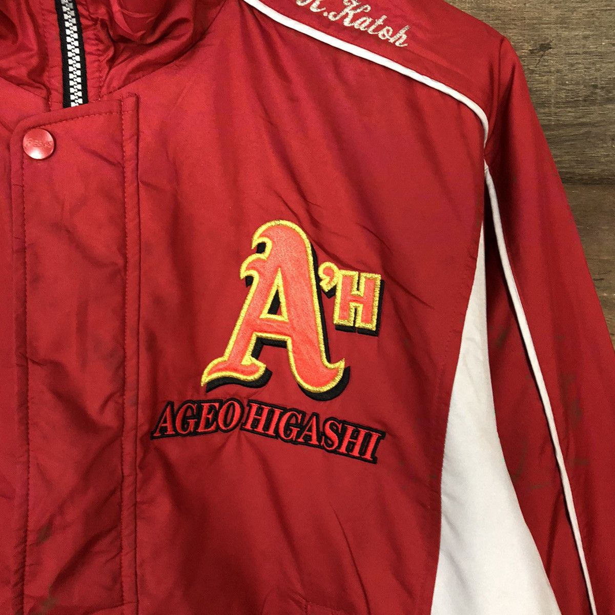 Asics × Japanese Brand × Vintage Asics Red baseball japan team vintage sweater Jacket #5703 Size US M / EU 48-50 / 2 - 6 Thumbnail