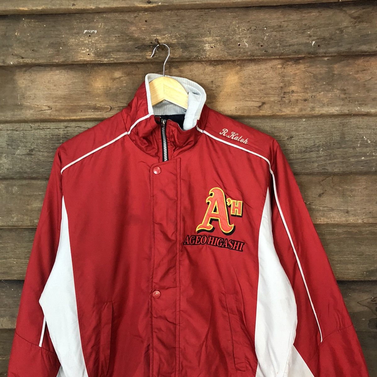 Asics × Japanese Brand × Vintage Asics Red baseball japan team vintage sweater Jacket #5703 Size US M / EU 48-50 / 2 - 2 Thumbnail