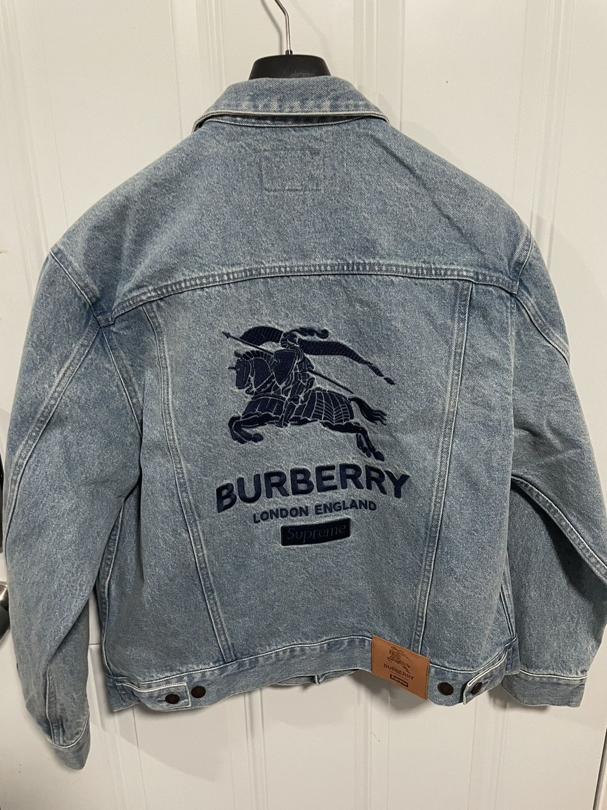 Burberry × Supreme Supreme x Burberry denim trucker washed blue sz