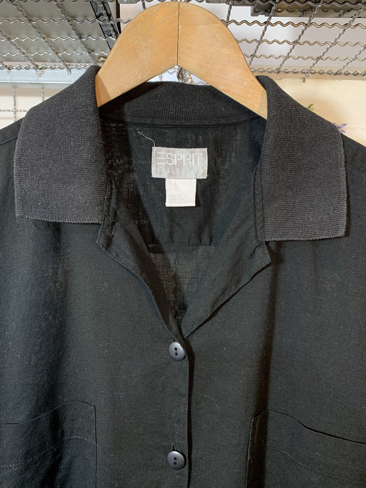 Esprit Vintage Esprit black linen shirt. Size US L / EU 52-54 / 3 - 2 Thumbnail