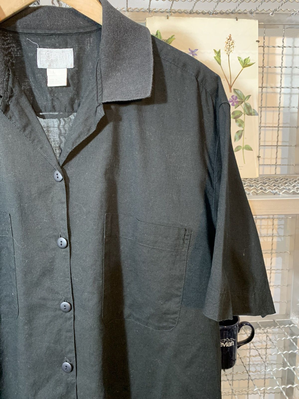 Esprit Vintage Esprit black linen shirt. Size US L / EU 52-54 / 3 - 5 Thumbnail