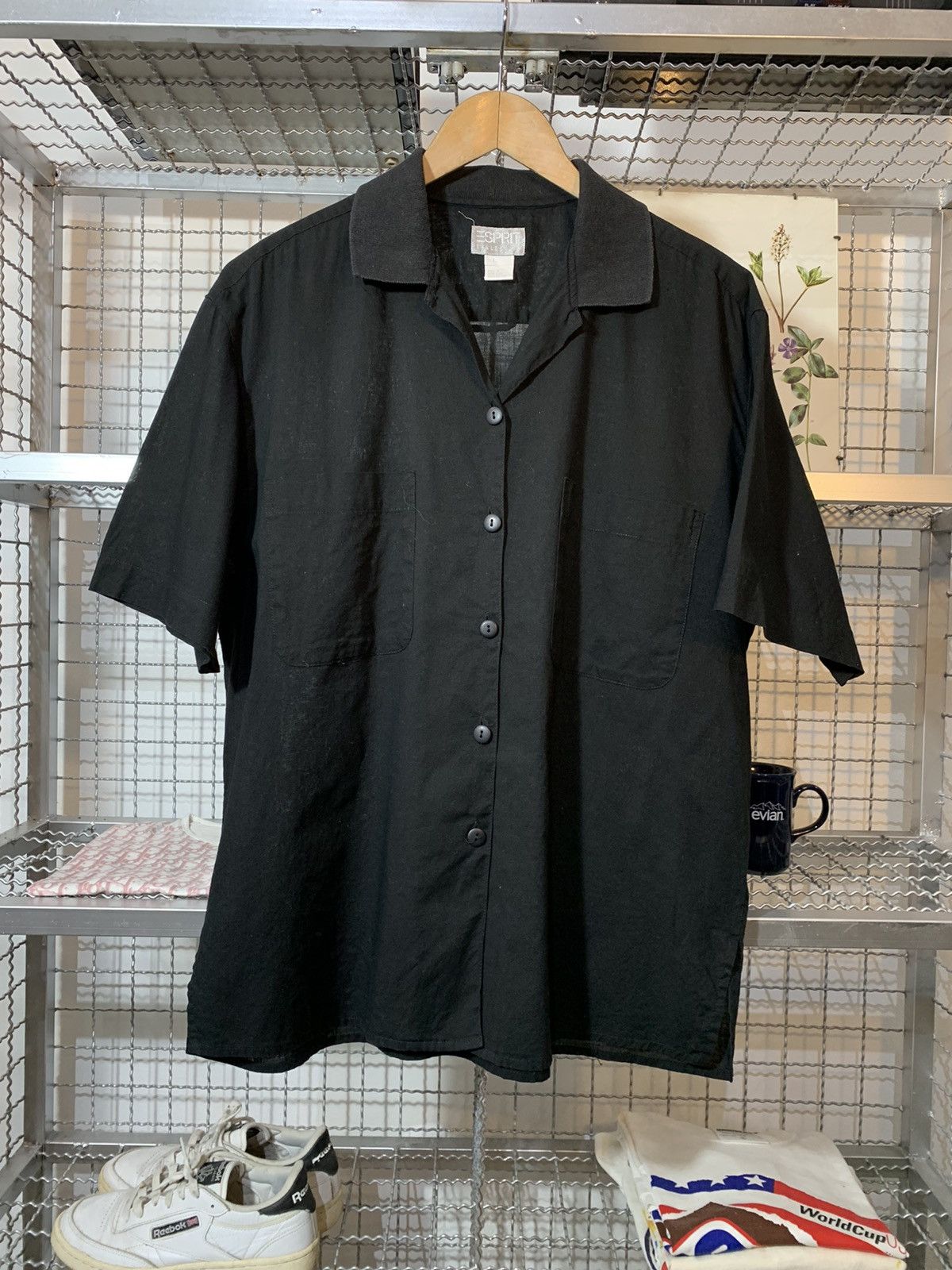 Esprit Vintage Esprit black linen shirt. Size US L / EU 52-54 / 3 - 1 Thumbnail