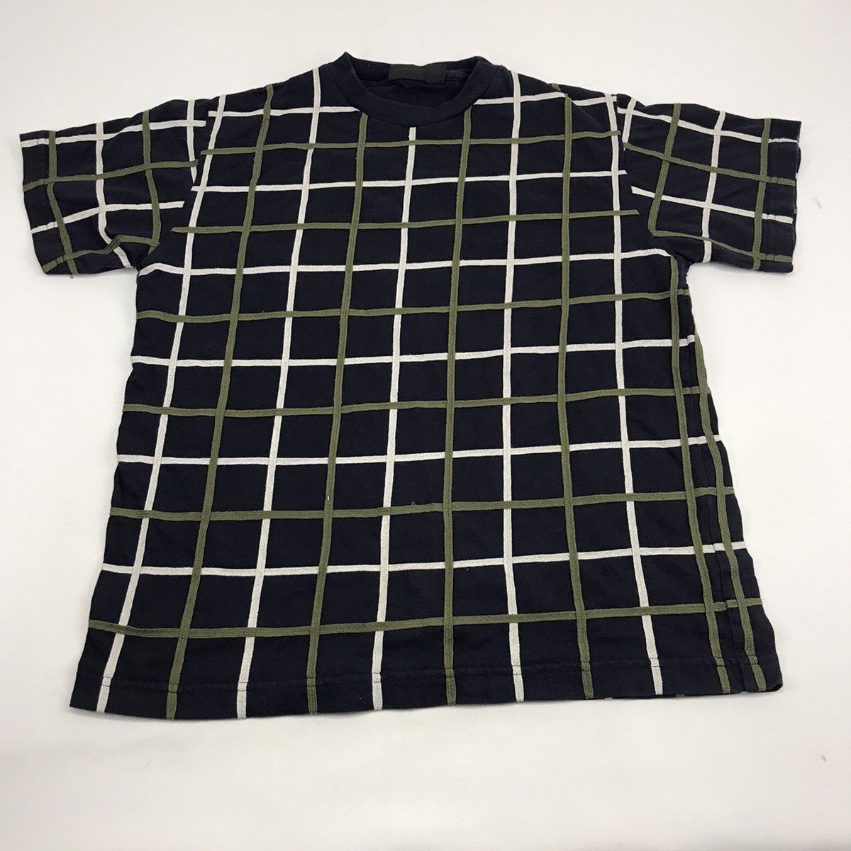 Japanese Brand Gym Master Plaid Checked Classic Patchwork Printed Tee Size M / US 6-8 / IT 42-44 - 1 Thumbnail