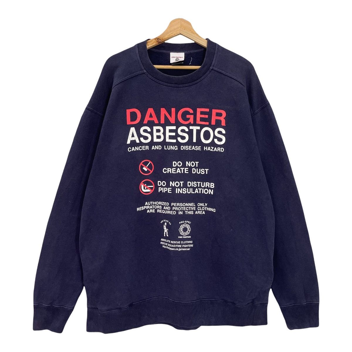Japanese Brand × Vintage Vintage Fire Fighter Big Logo Crewneck Sweatshirt Size XL Size US XL / EU 56 / 4 - 1 Thumbnail