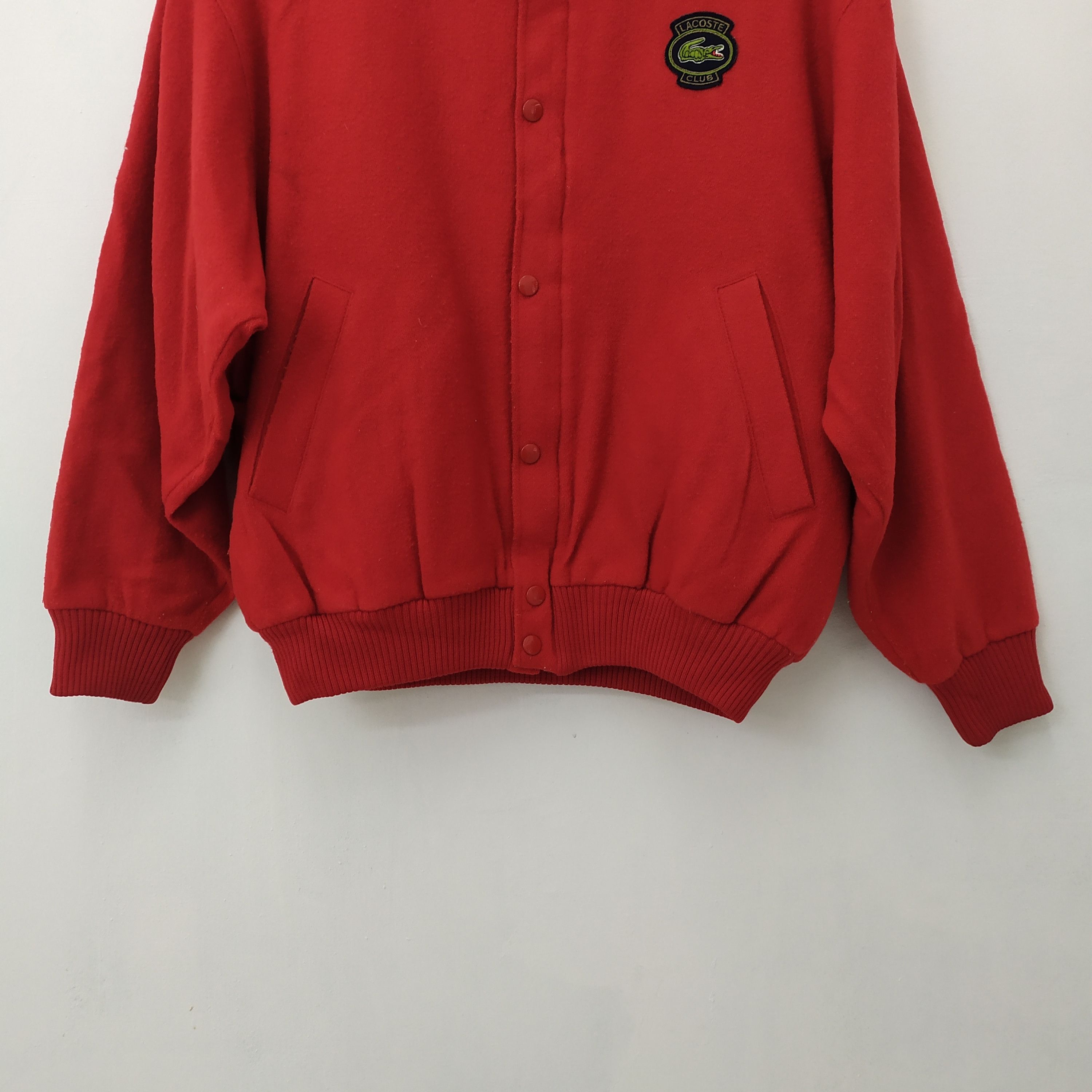 LACOSTE RED COLOUR WOOL VARSITY JACKET Outerwear