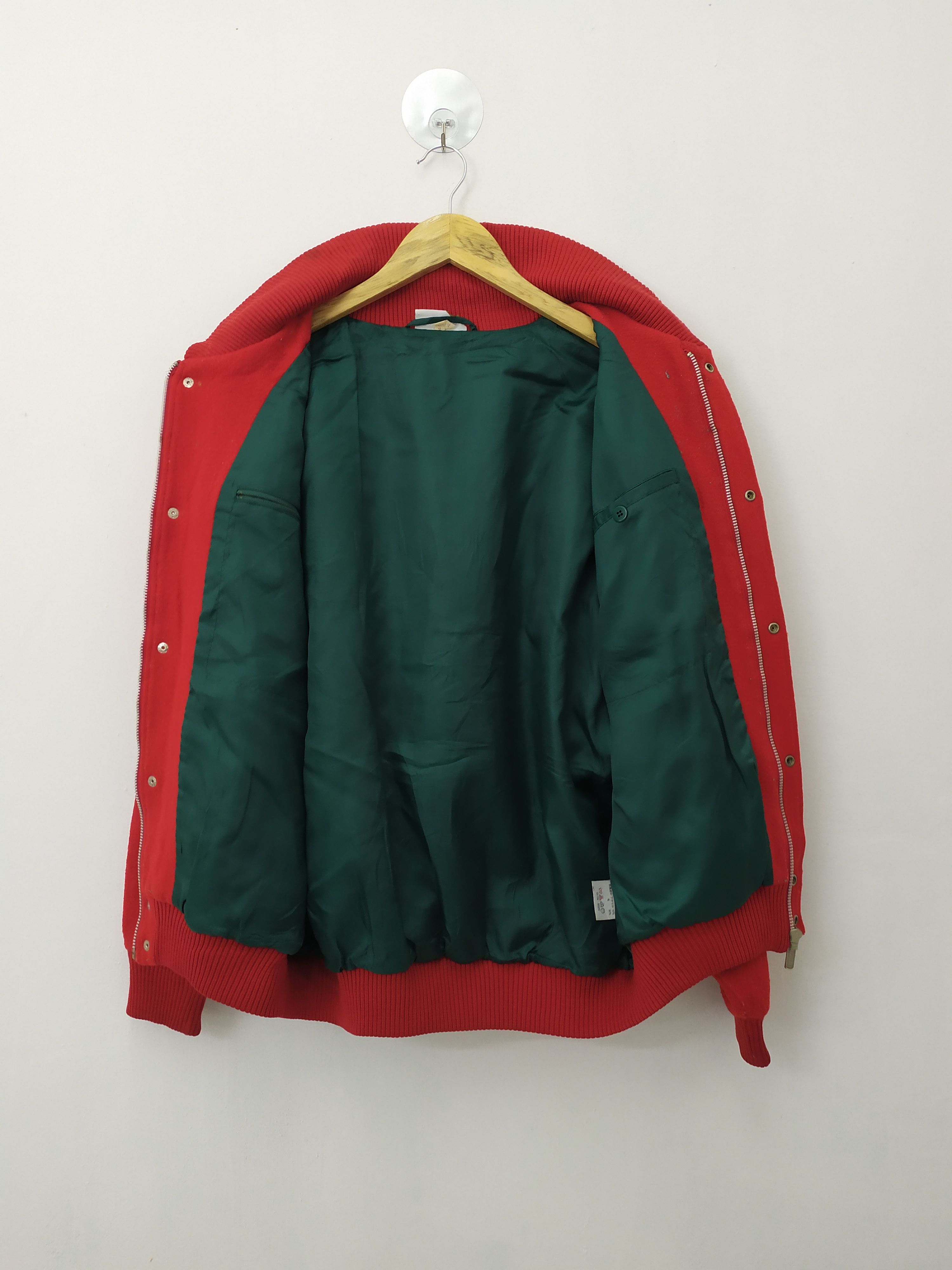 Lacoste LACOSTE RED COLOUR WOOL VARSITY JACKET Size US L / EU 52-54 / 3 - 6 Thumbnail