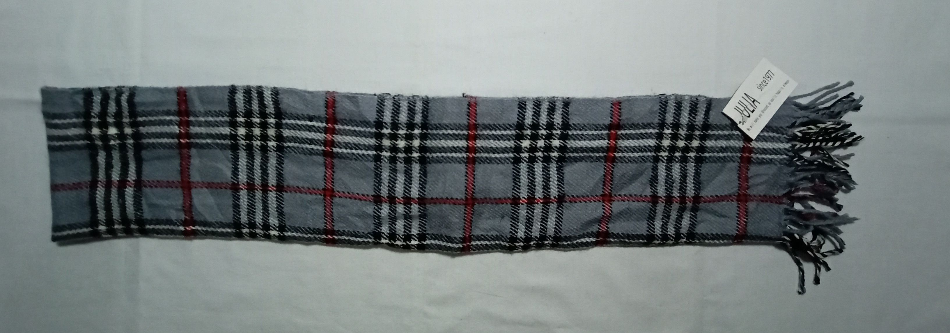 Designer Julia Muffler/Scarf Gray Color Plaid Check Nova Design Size ONE SIZE - 3 Thumbnail