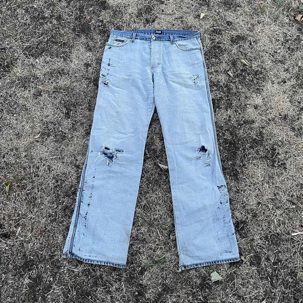 Dolce & Gabbana Dolce Gabbana Jeans Painted Thrashed Distress Jeans 90s Size US 34 / EU 50 - 1 Thumbnail