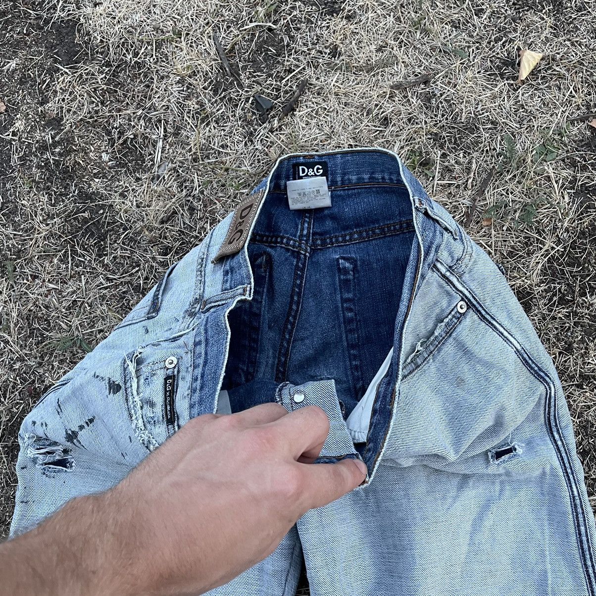 Dolce & Gabbana Dolce Gabbana Jeans Painted Thrashed Distress Jeans 90s Size US 34 / EU 50 - 13 Thumbnail