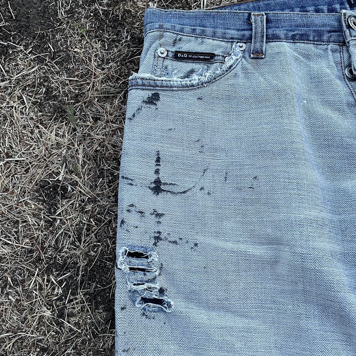Dolce & Gabbana Dolce Gabbana Jeans Painted Thrashed Distress Jeans 90s Size US 34 / EU 50 - 10 Thumbnail