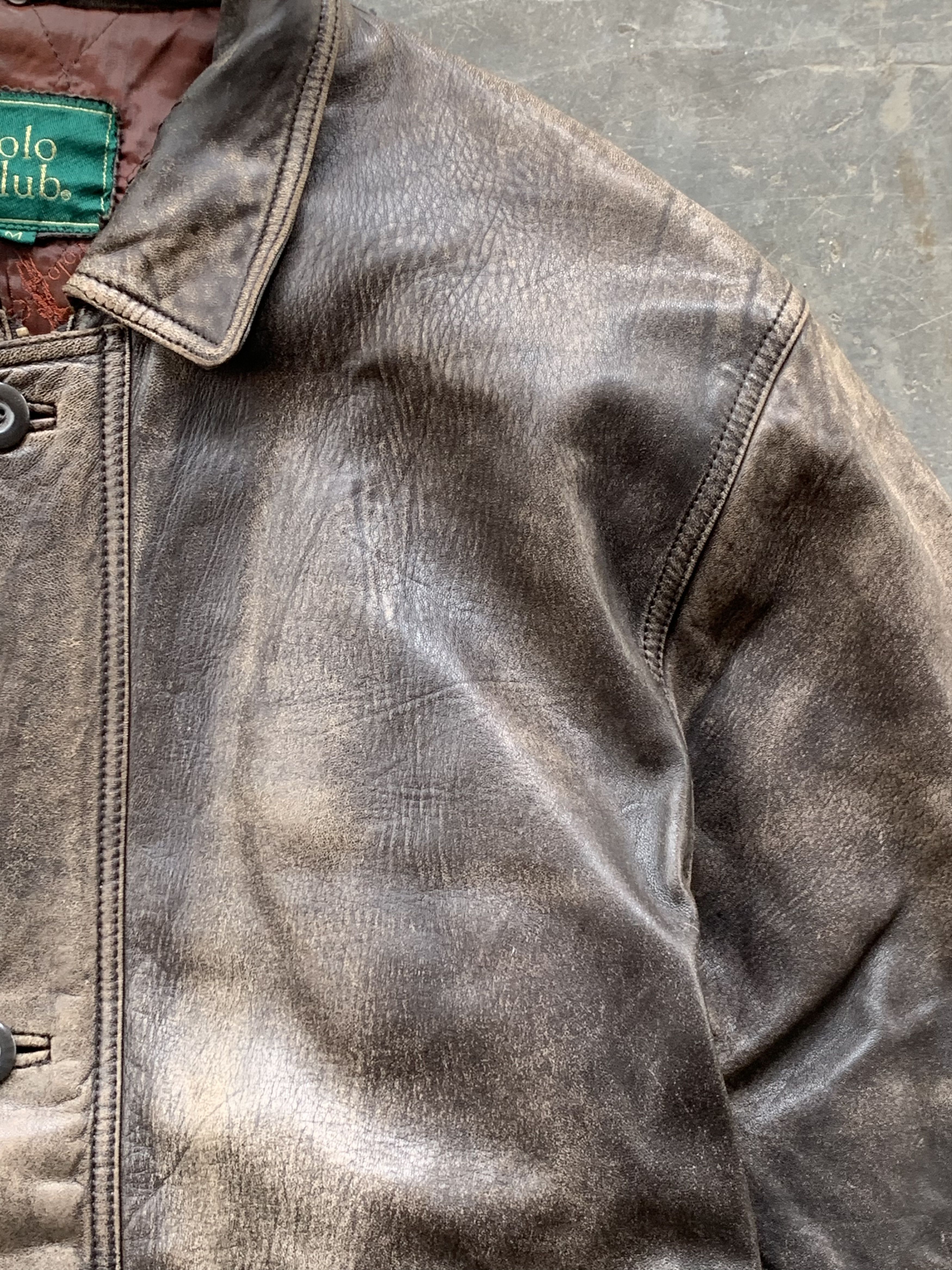 Polo Ralph Lauren × Vintage Vintage Polo Club Leather Jacket Size US M / EU 48-50 / 2 - 6 Thumbnail