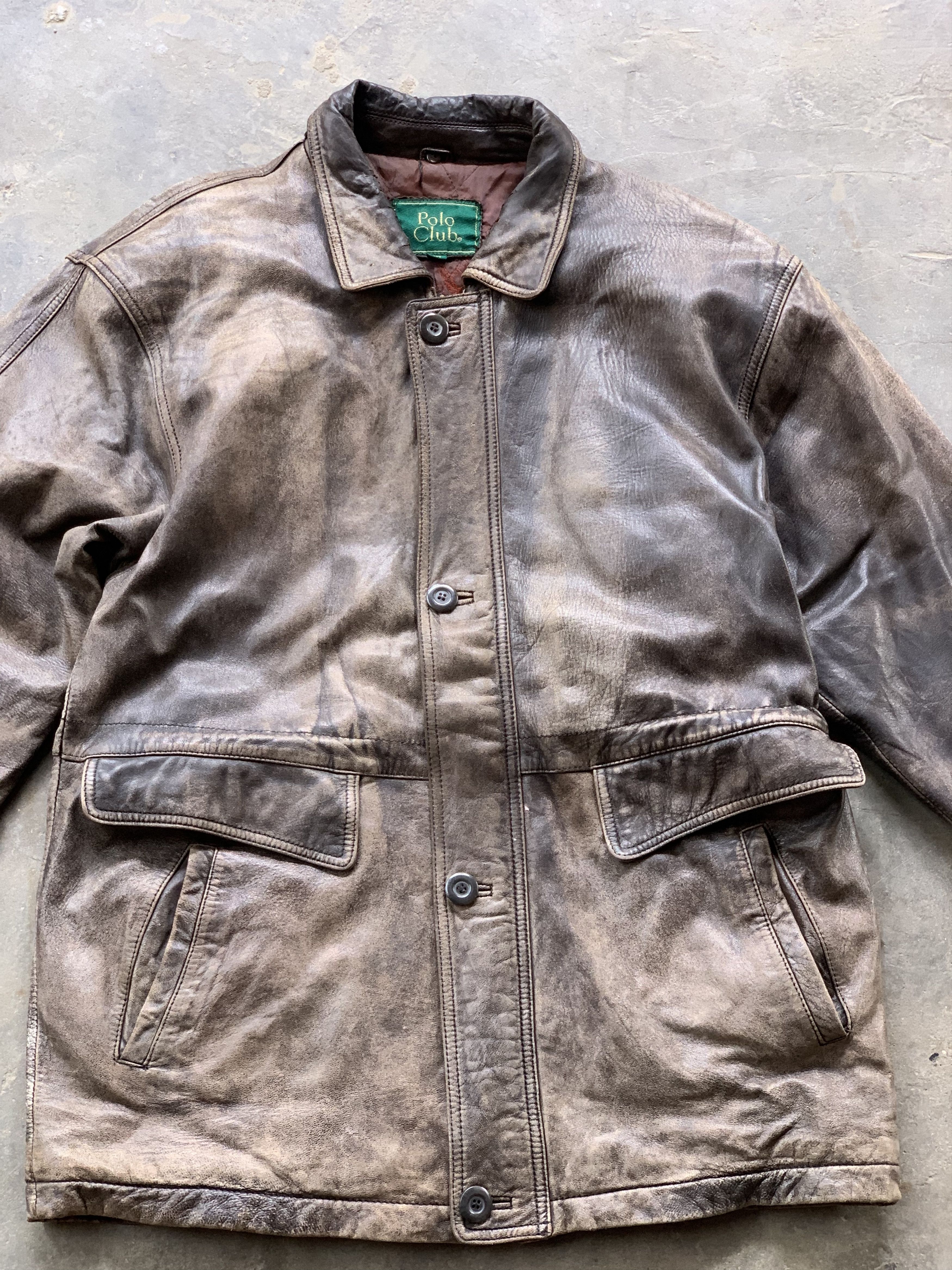 Polo Ralph Lauren × Vintage Vintage Polo Club Leather Jacket Size US M / EU 48-50 / 2 - 4 Thumbnail