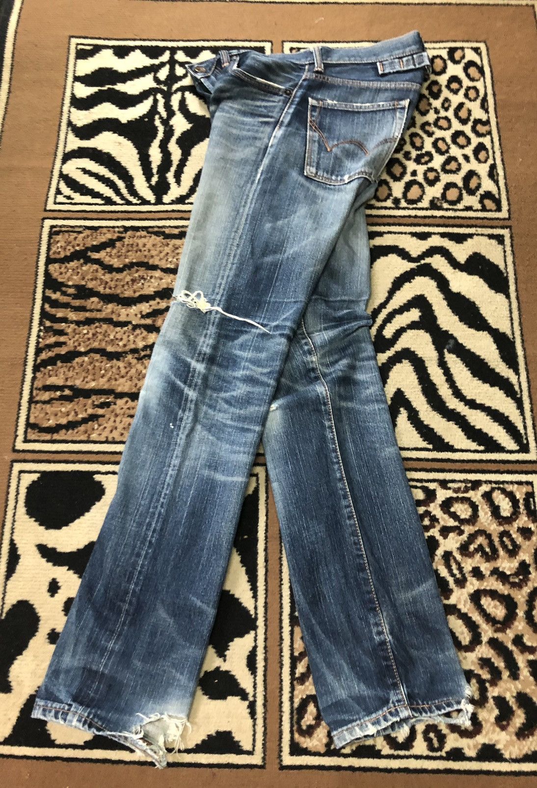Edwin × Vintage VINTAGE SELVEDGE EDWIN 505zxx BUCKLE BACK DISTRESED GRUNGE Size US 29 - 14 Thumbnail